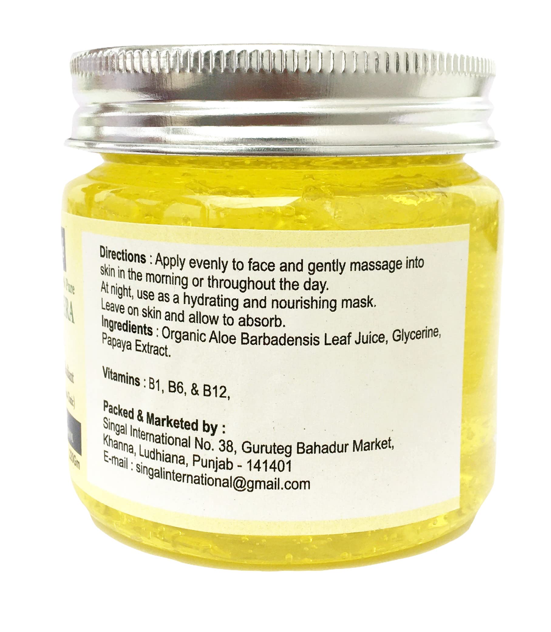 Raslok Aloe Vera Gel Pure Natural Organic Aloe Gel For Moisturizing Face Skin & Hair Care (Papaya, 7.76 Oz.)