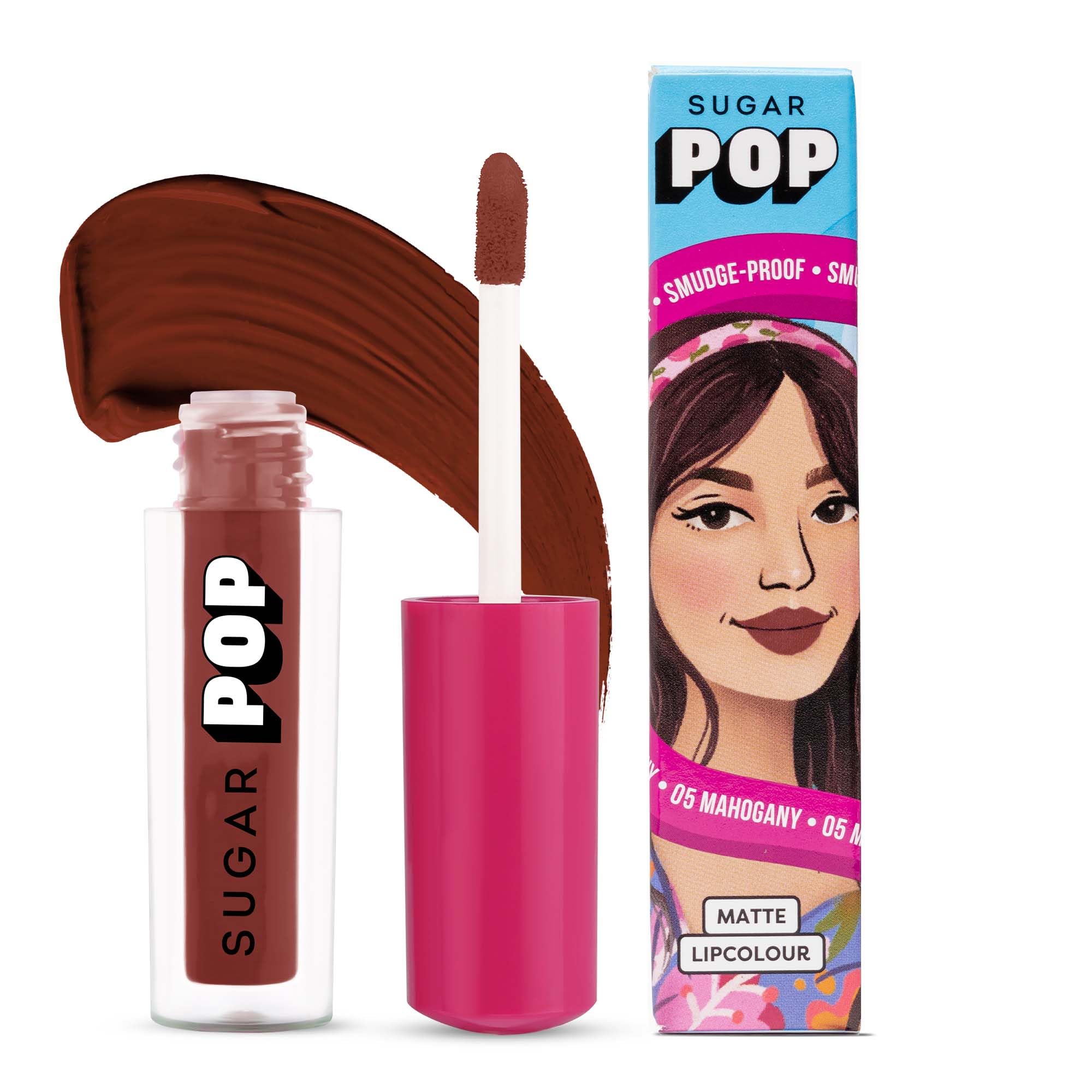 Sugar Pop Matte Lipcolour | Vitamin E | SuperPigmented | SmudgeProof | 1.6 Ml  05 Mahogany