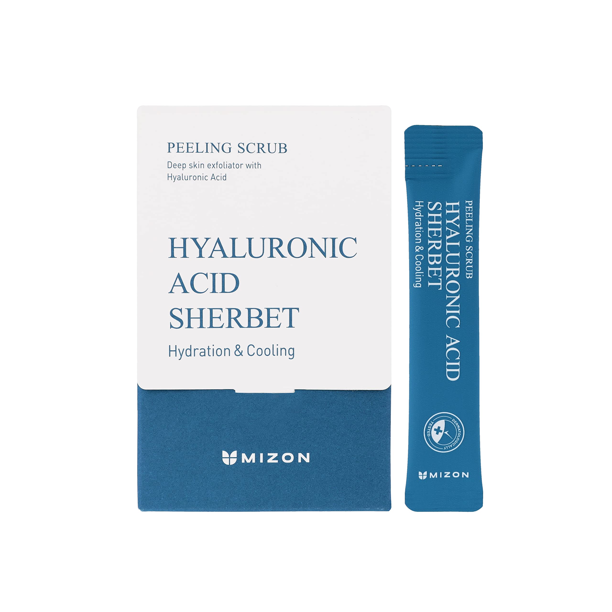 MIZON Peeling Scrubs with Hyaluronic Acid Baking Powder and Menthol Gentle exfoliation Moisture Korean Facial Scrub (40 pouches/
