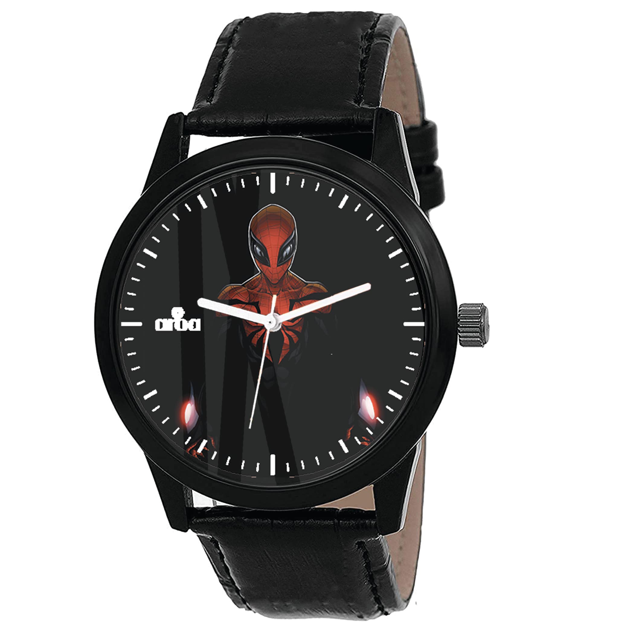 Aroa Watch New Watch For Spider Man Black Marvel Comics Model : 547 Black Metal Type Analog Black Strap Watch Black Dial For Men