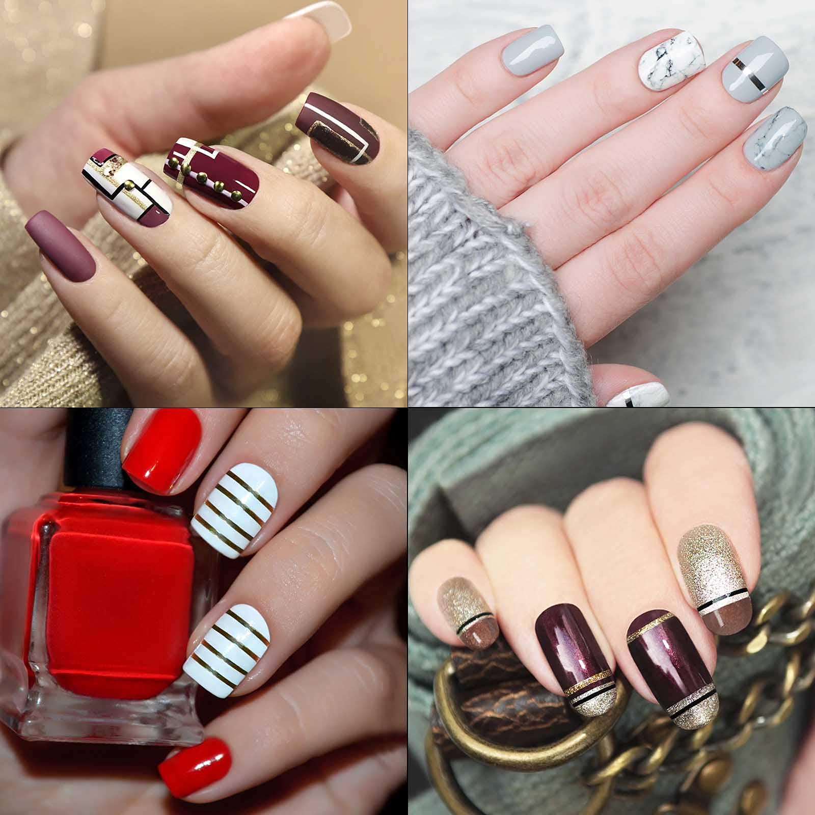 120 Pcs Nail Striping Tapes Nail Art Decoration Tape Lines For Diy Nail Tip With 4 Pcs Nail Tape Dispenser Cases