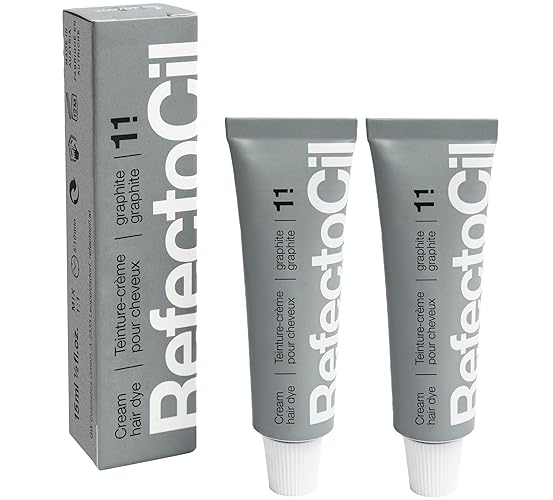 Refectocil Cream Hair Dye 2-Pack - Professional Hair Tint For Long-Lasting Color - Graphite (#1.1)