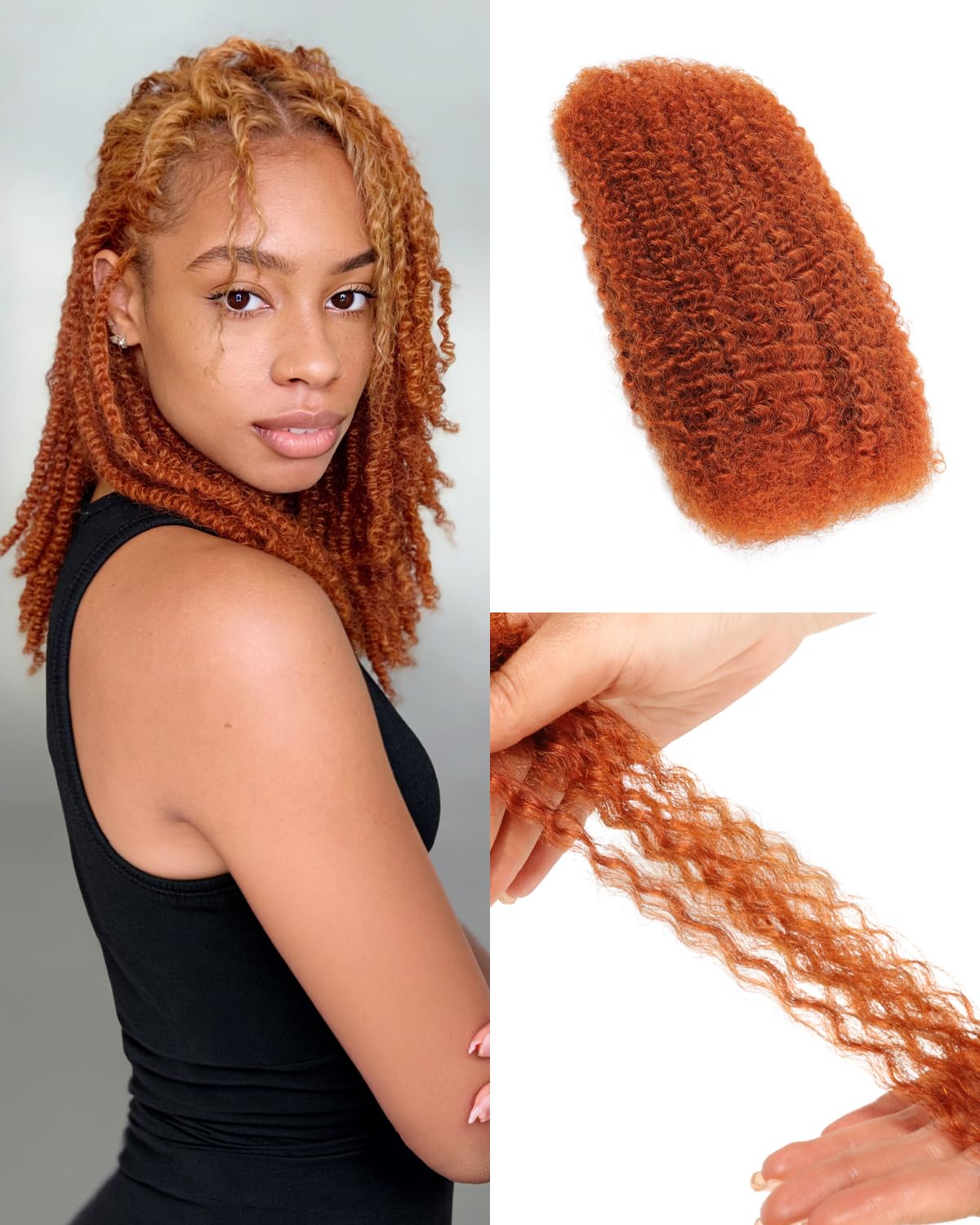 BEEOS Afro Kinkys Bulk Human Hair, 4C Curly for Braids 50gram, Kinky-Curly Human Hair Bulk For Mini Twists, Dreadlocks Extension