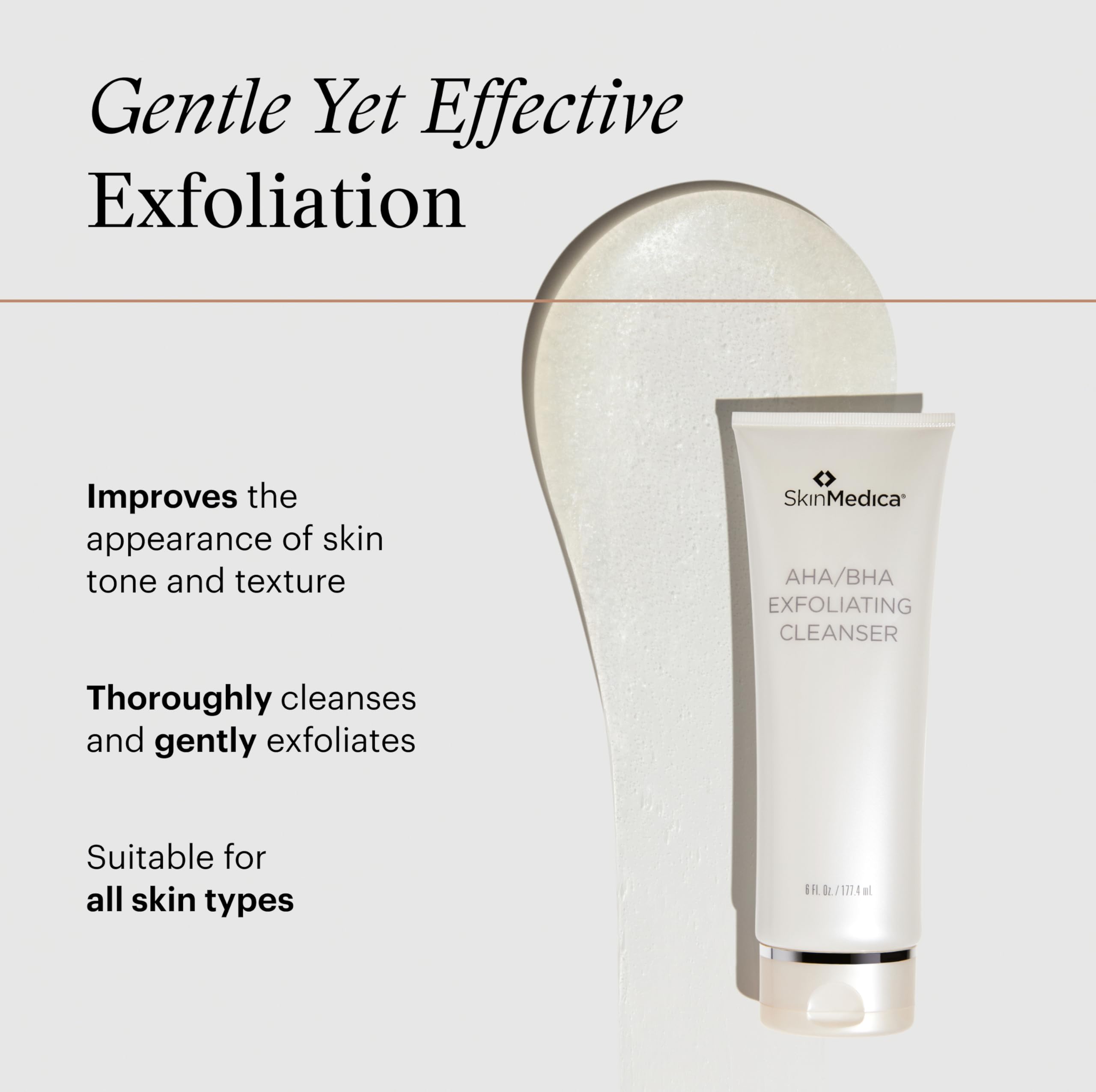 SkinMedica AHA/BHA Exfoliating Cleanser - Gently Scrub Away Dead Skin with Exfoliating Face Wash Cleanser, Improving the Appeara