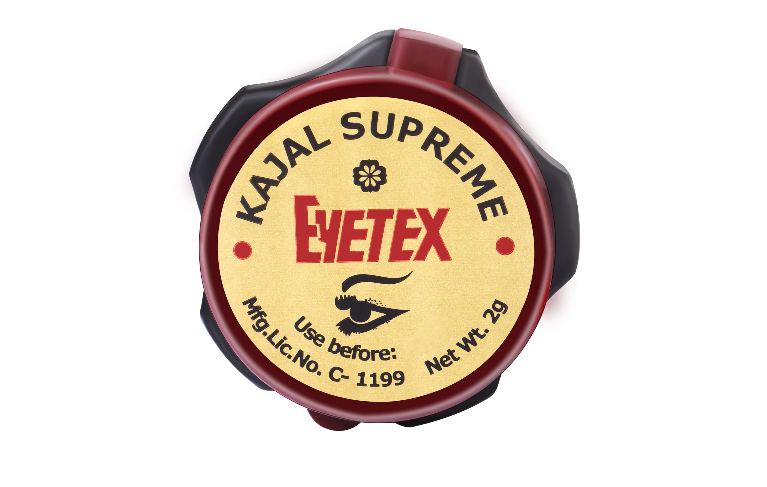 Eyetex Kajal Supreme Paste, Black, Pack Of 10, Baby-Safe, All Natural Kajal, Skin-Friendly, Cooling Effect On Eyes, Popular For