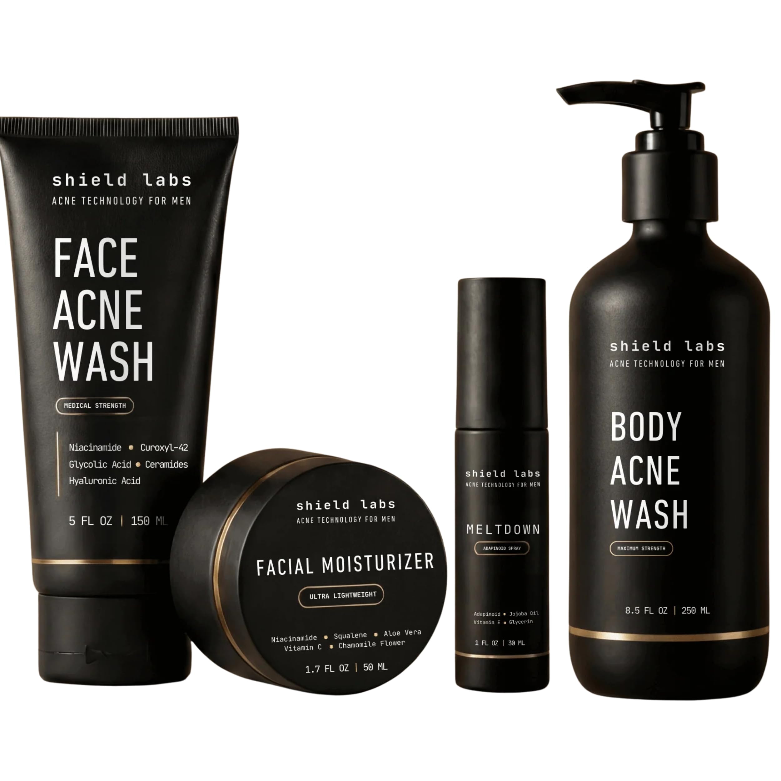 Acne Face & Body Skincare System for Men with Manuka Honey Moisturizer