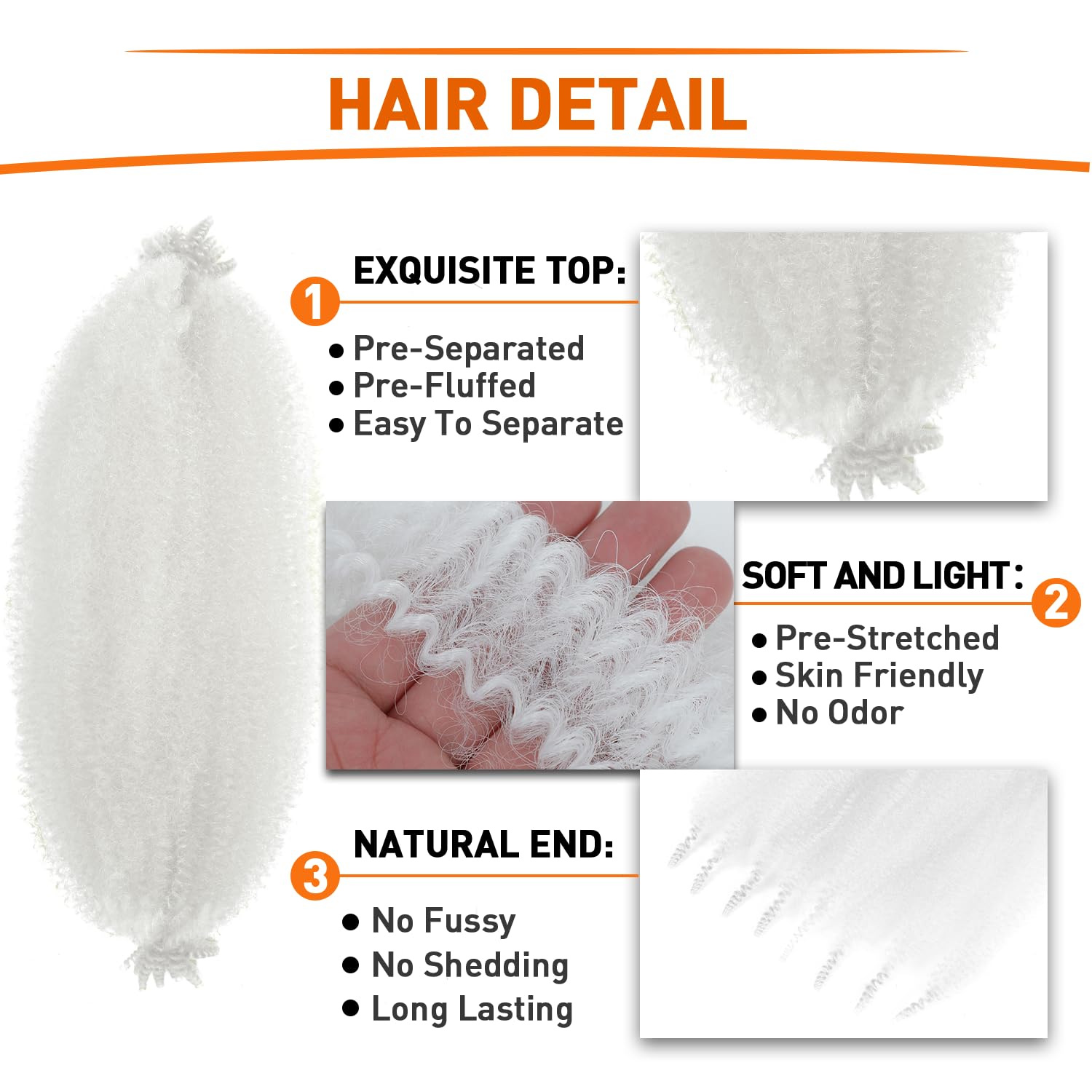 GZVIS Springy Afro Twist Hair - 12 Inch Pre Fluffed Marley Twist for Black Women - Synthetic - Color 60 - 3 Packs
