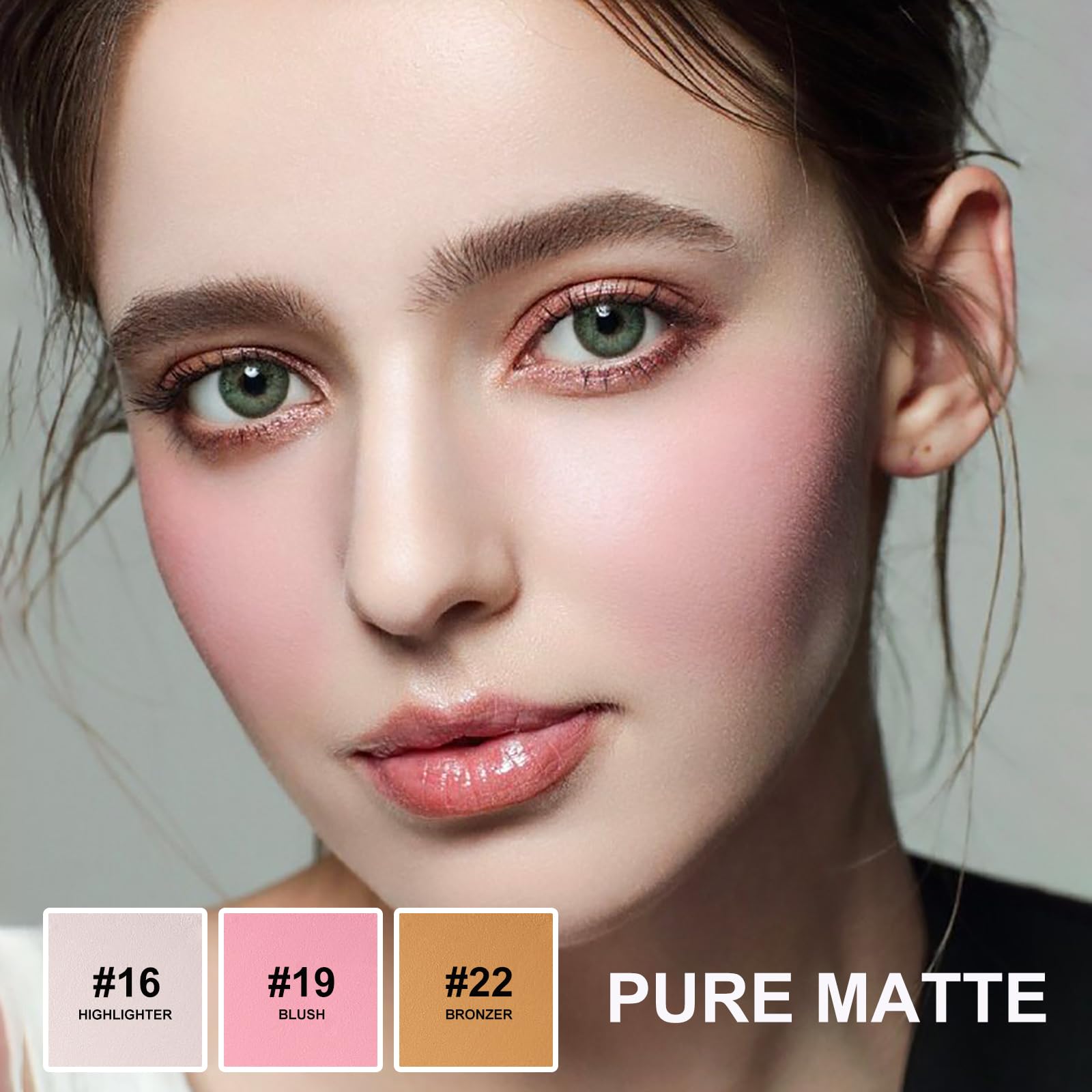 3Pcs Cream Contour Stick Set, Pure Matte Finish Highlighter Blush Bronzer Stick For Sculpt The Cheeks, Longwear Waterproof Smoot