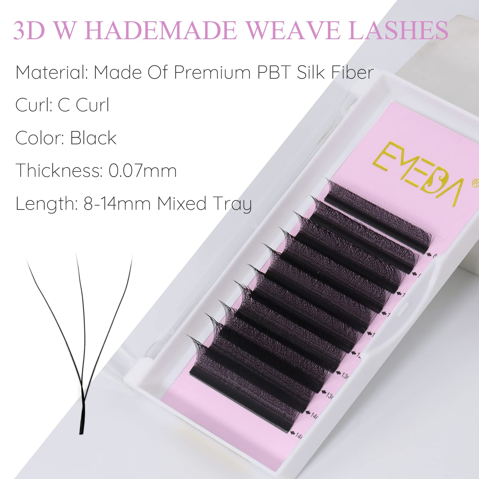 W Lash Extensions D Curl .07Mm 11Mm Mix Tray Premade Volume 3D Fans Eyelash Extension .07 Mix W Type Wispies Soft Eye Lashes Sup