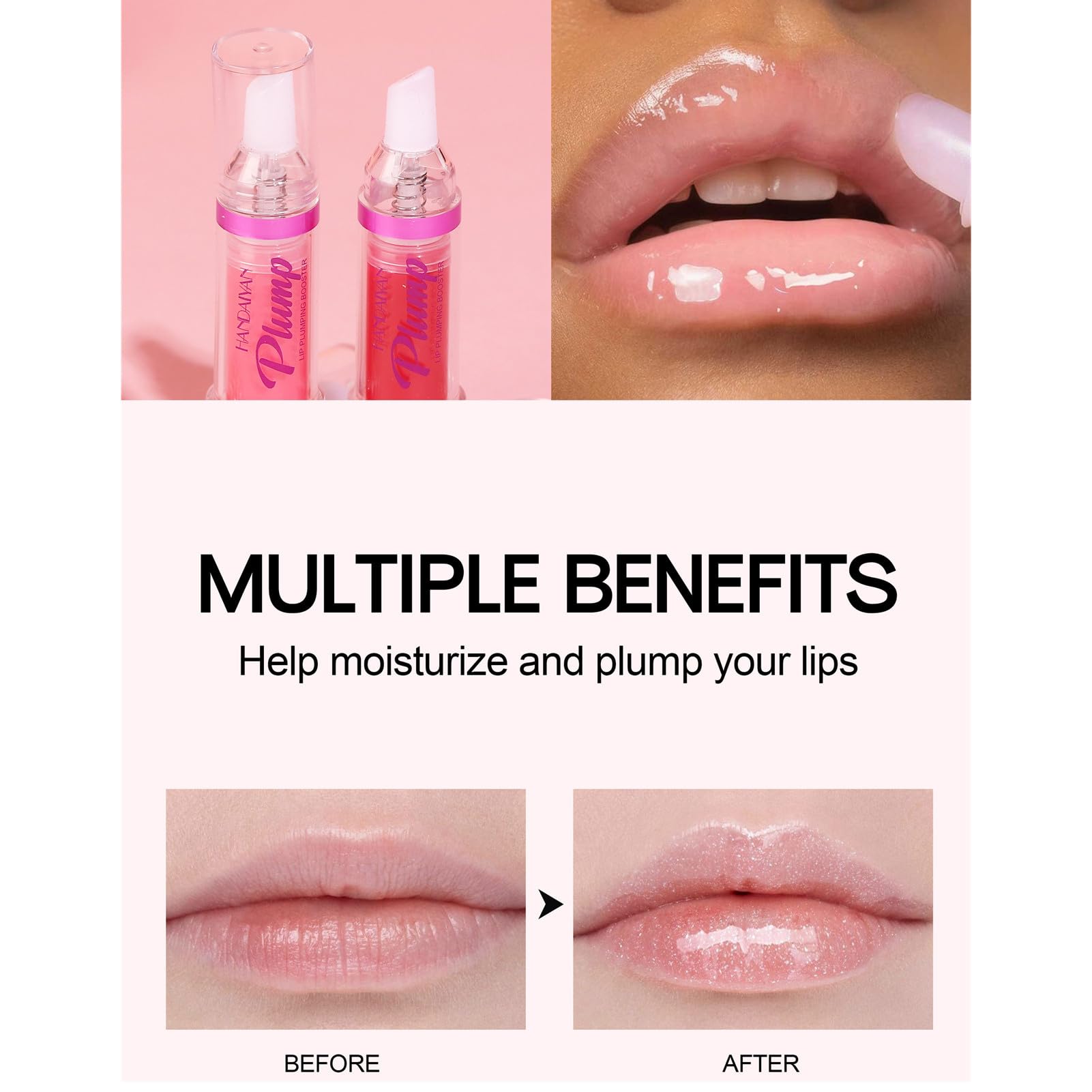 3 Colors Lip Plumping Booster, Spicy Lip Plumper Gloss Lip Plumping Oil, Ultra-Hydrating Nourishing Plump And Pout Lip Plumper,