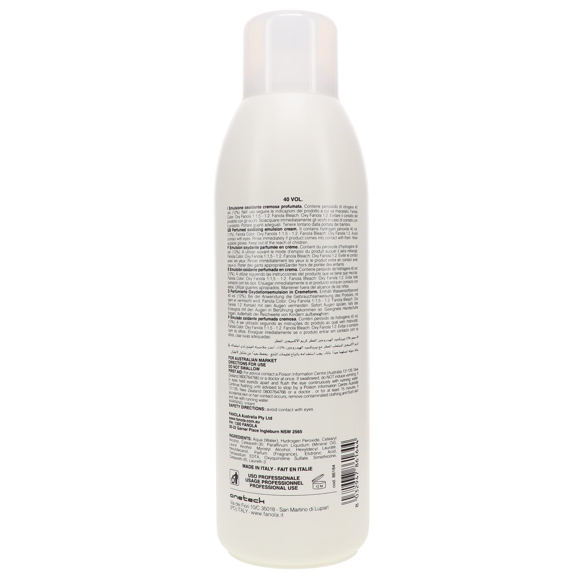 Fanola 40 Vol Perfumed Cream Developer, 1000 Ml