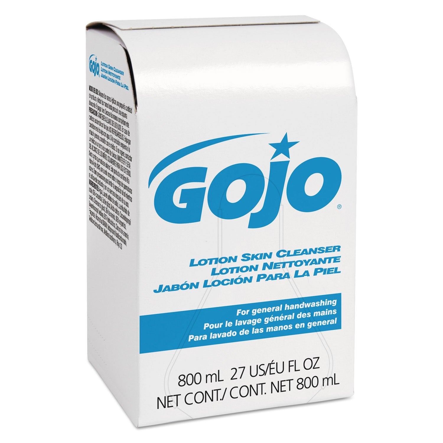 GOJO Lotion Soap Skin Cleanser, 800 mL Lotion Hand Soap Refill for GOJO 800 Series Bag-in-Box Soap Dispenser (Pack of 12) - 9112