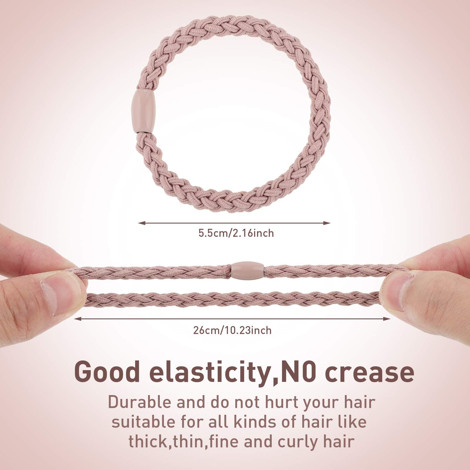 Chuangdi 12 Pieces Cotton Hair Ties Braided Hair Bands Elastic Hair Ties Ropes Braided Ponytail Holders Hair Accessories For Wom