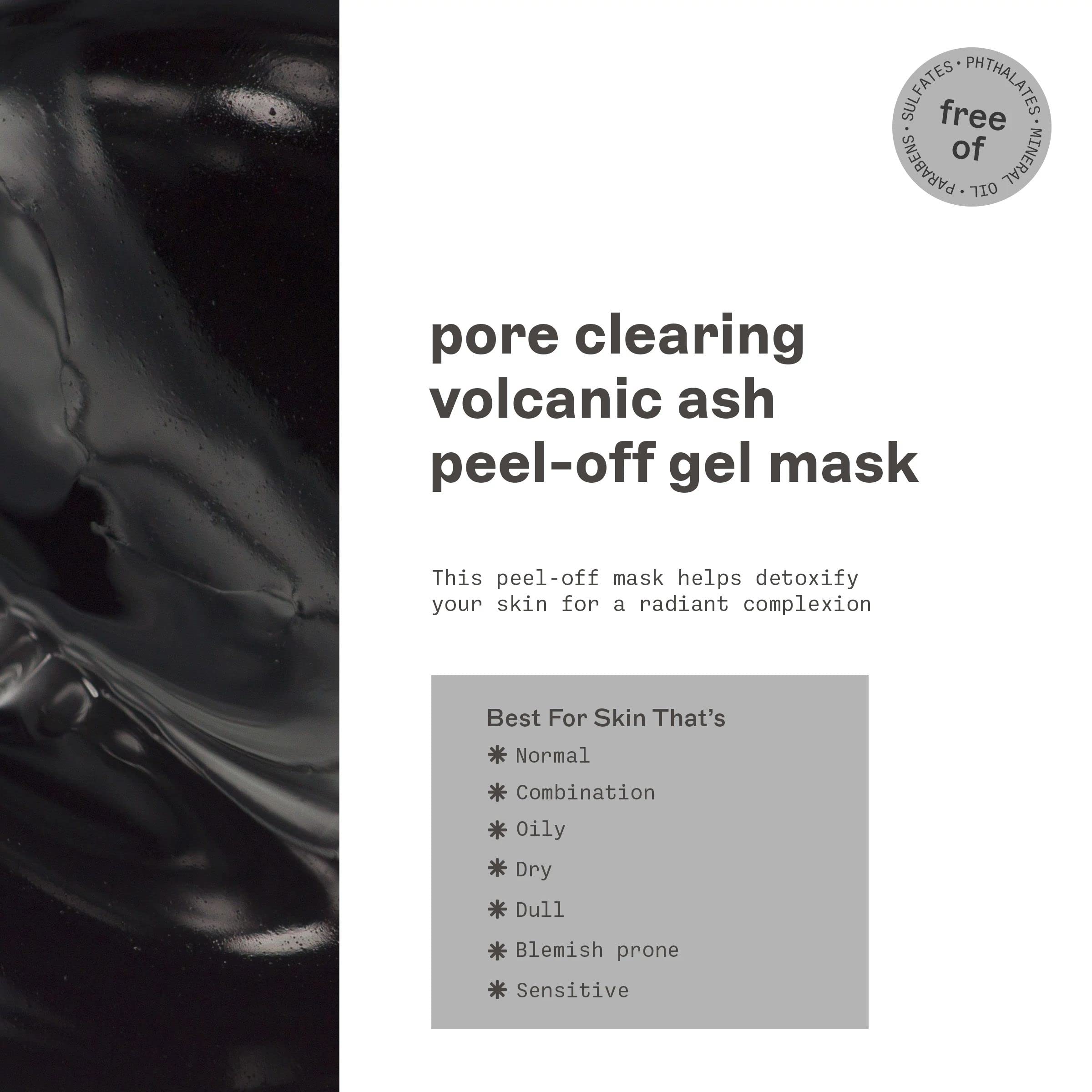 Freeman Pore Clearing Volcanic Ash Peel-Off Gel Facial Mask, Deep Cleansing, Removes Dirt From Pores, Not Over-Drying, Easy-To-U