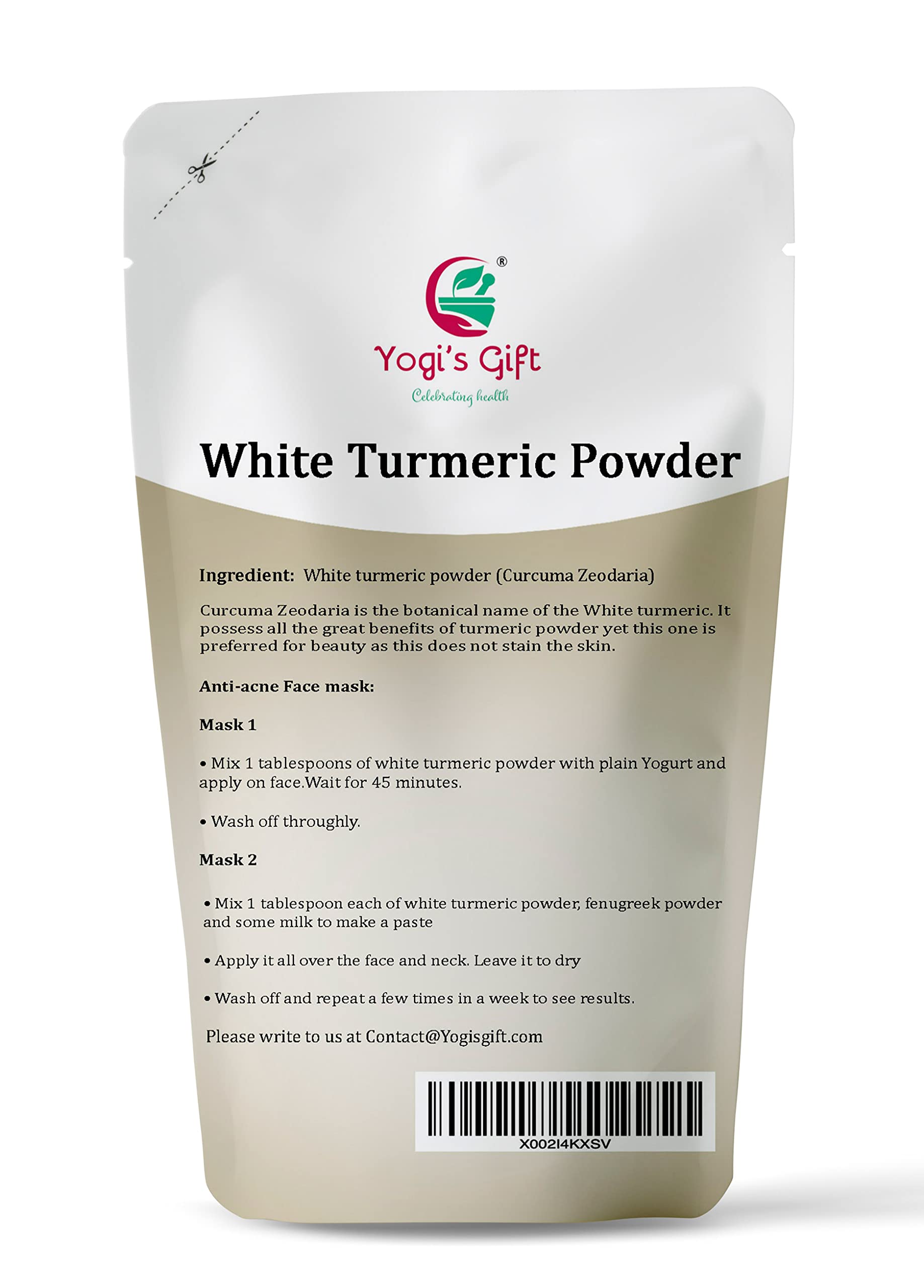 White Turmeric Powder for Skin Care | 8 oz | No staining | aka Kapoor Kachri & Hedychium Spicatum | 100% Herbal Skin Care by Yog