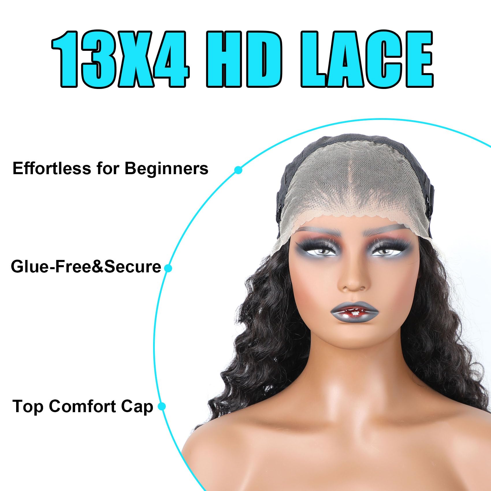 Bly Wear And Go Glueless Wig 13X4 Full Hd Skinlike Lace Frontal Wigs Human Hair Pre Cut Lace Pre Plucked Loose Deep Wave Hair Re