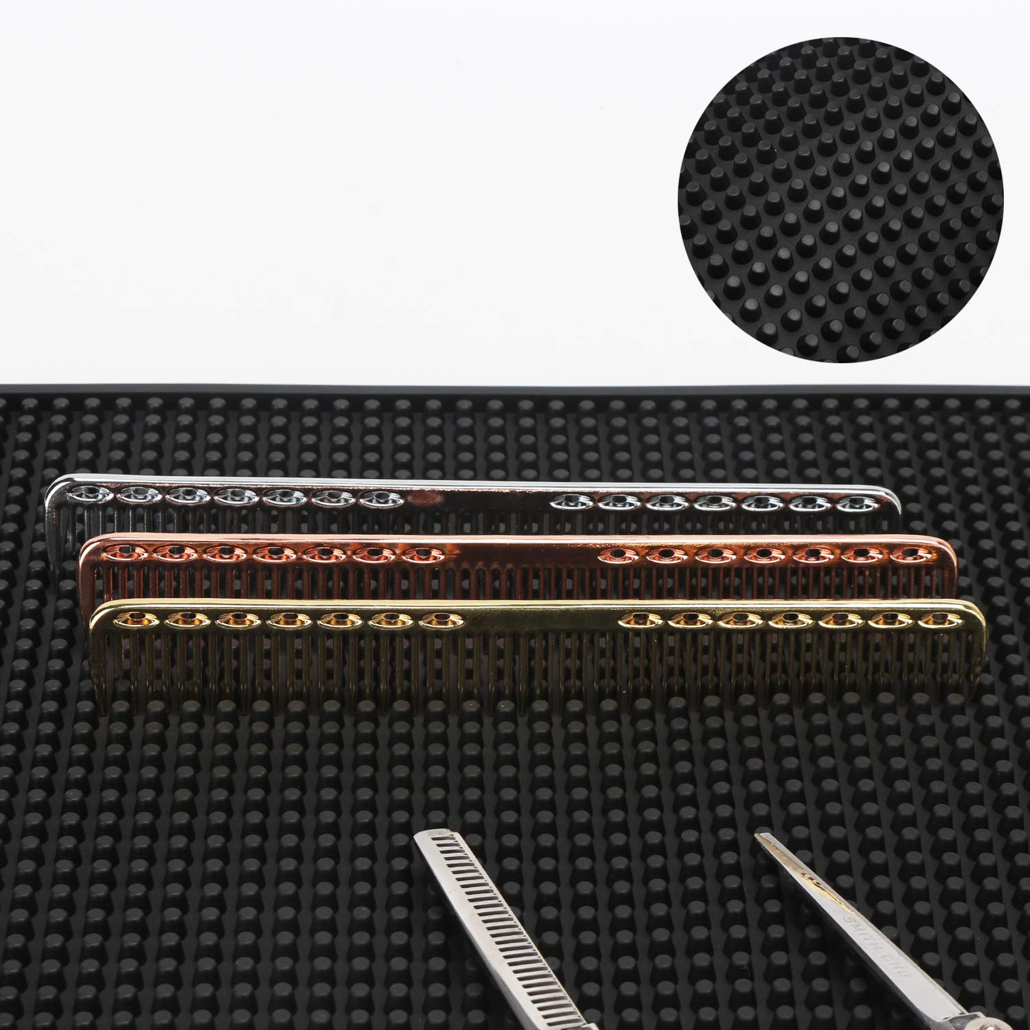Barber Mat For Clippers, Segbeauty 11.8 X17.5 Inches Anti-Slip Flexible Rubber Barber Mat For Stations Scissors Salon Tools Coun