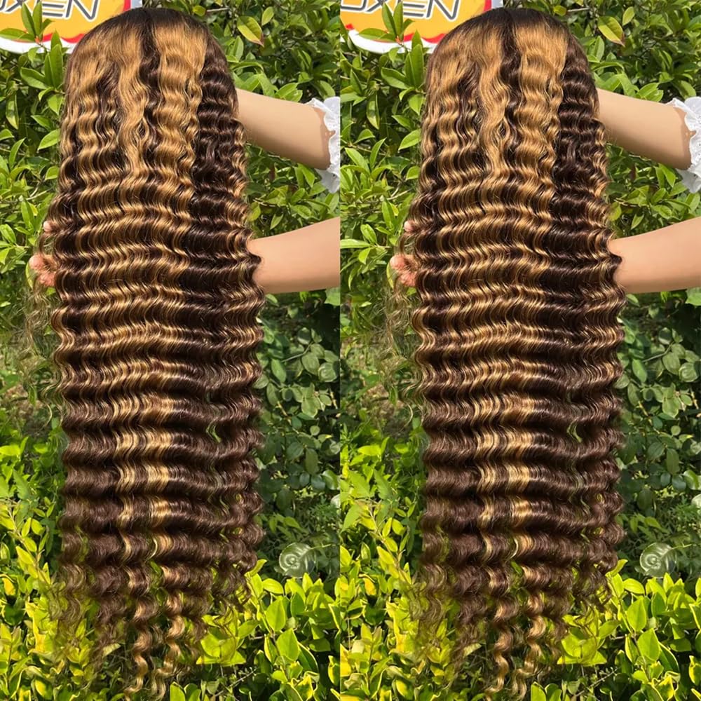 Jenniferita Ombre Honey Blonde Wear And Go Glueless Deep Curly Wave Lace Front Wigs Human Hair Highnight Hd Lace Front Wigs Huma