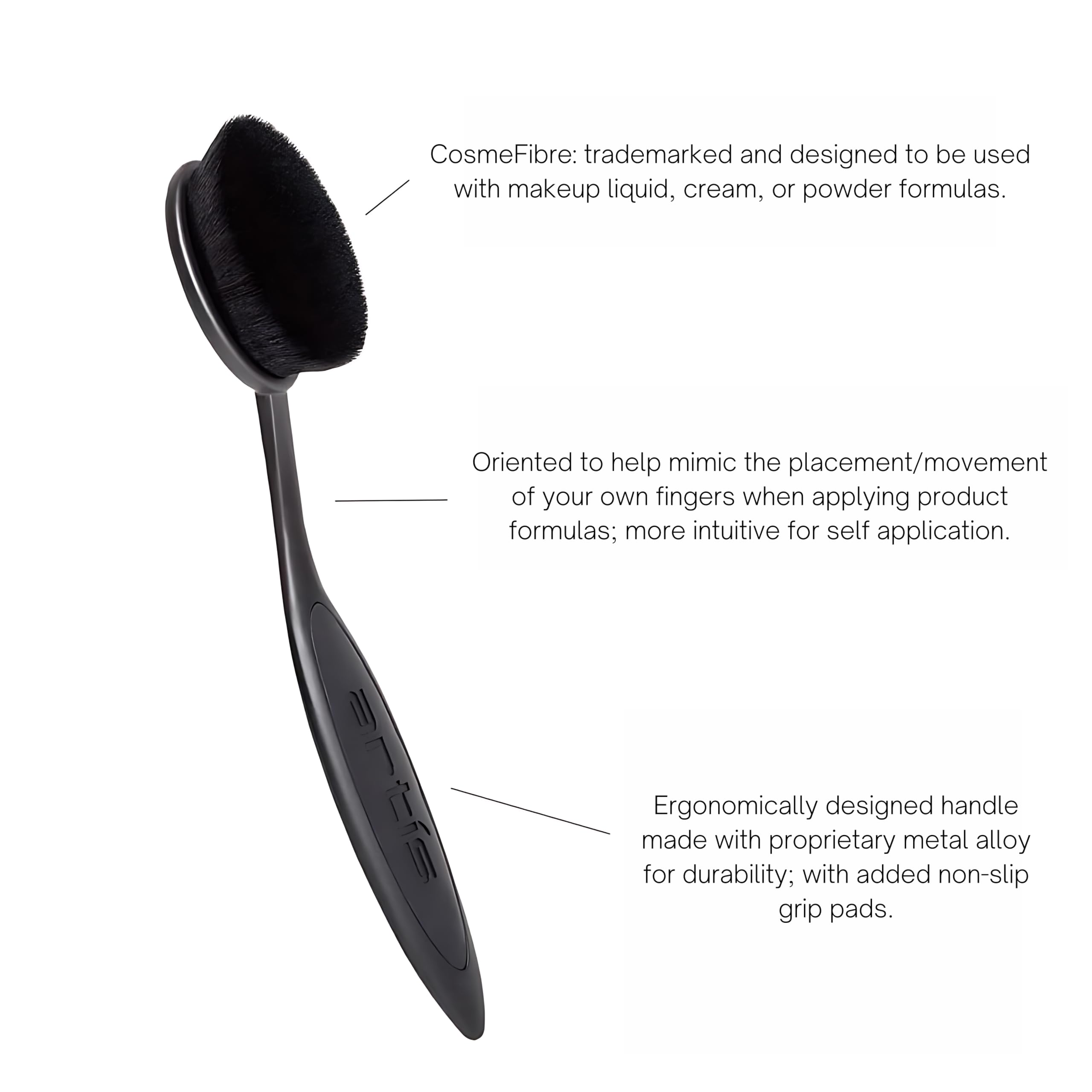 Artis Elite Black Oval 7 Brush | Oval Makeup Brush | Luxury Synthetic Foundation Brush | Ideal For Foundation, Spf, Skincare | U