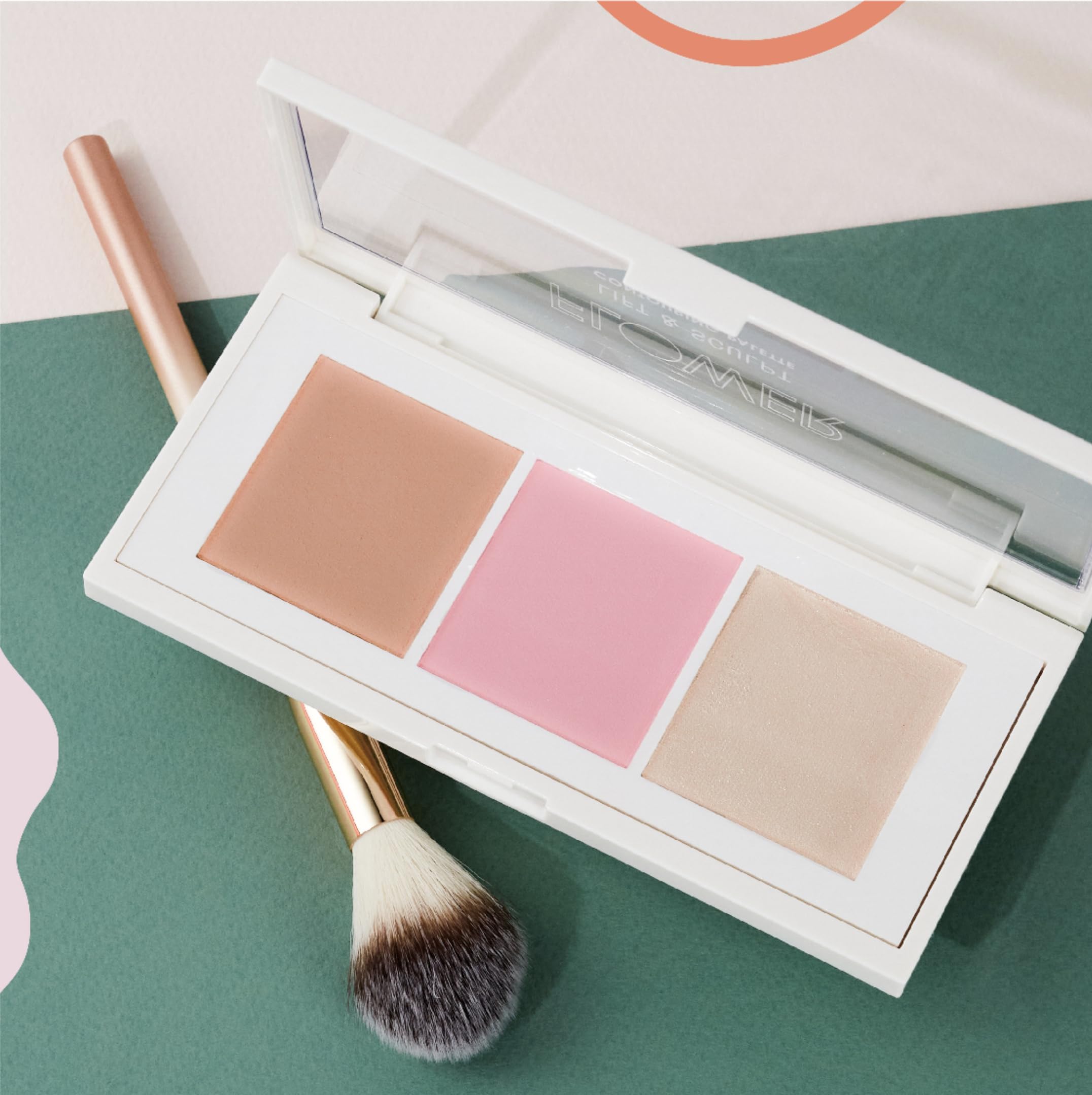 Flower Beauty By Drew Barrymore Lift & Sculpt Contouring Palette - Contour + Blush + Highlight - Creamy + Blendable Powder (Ligh