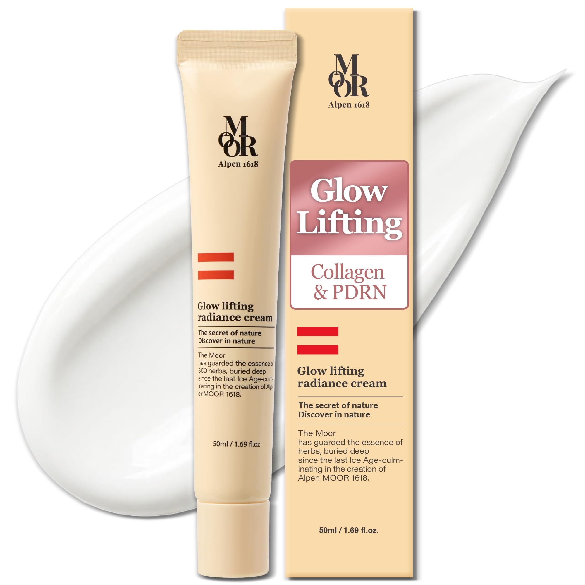 Glow Lifting Radiance Cream, Silky Collagen & PDRN, AntiAging, 1.69 fl.oz