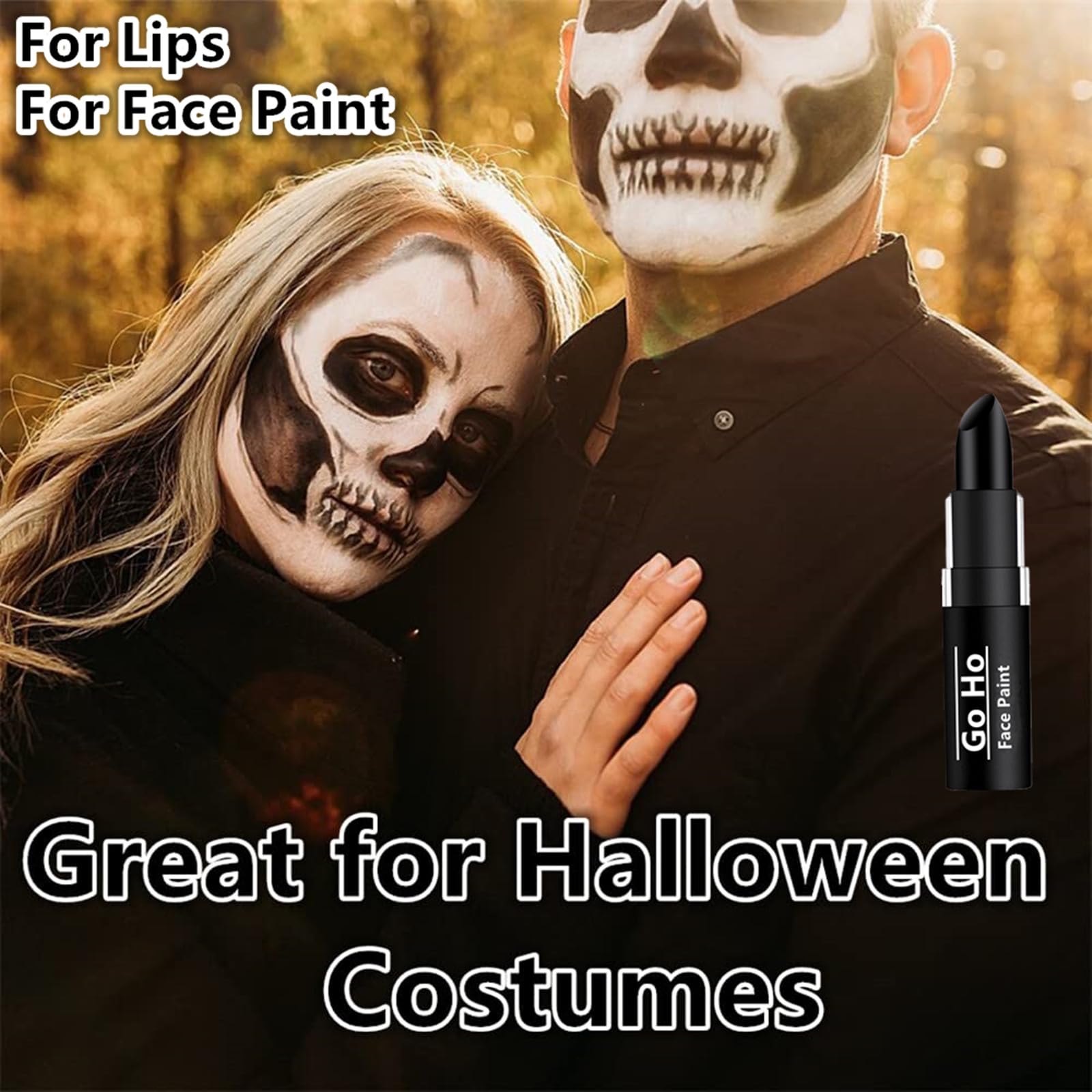 Go Ho Makeup Clown Black Cream-Blendable Stick - Black Face Body Paint Stick Professional Sfx Makeup Cosplay Costume,Safe Facepa