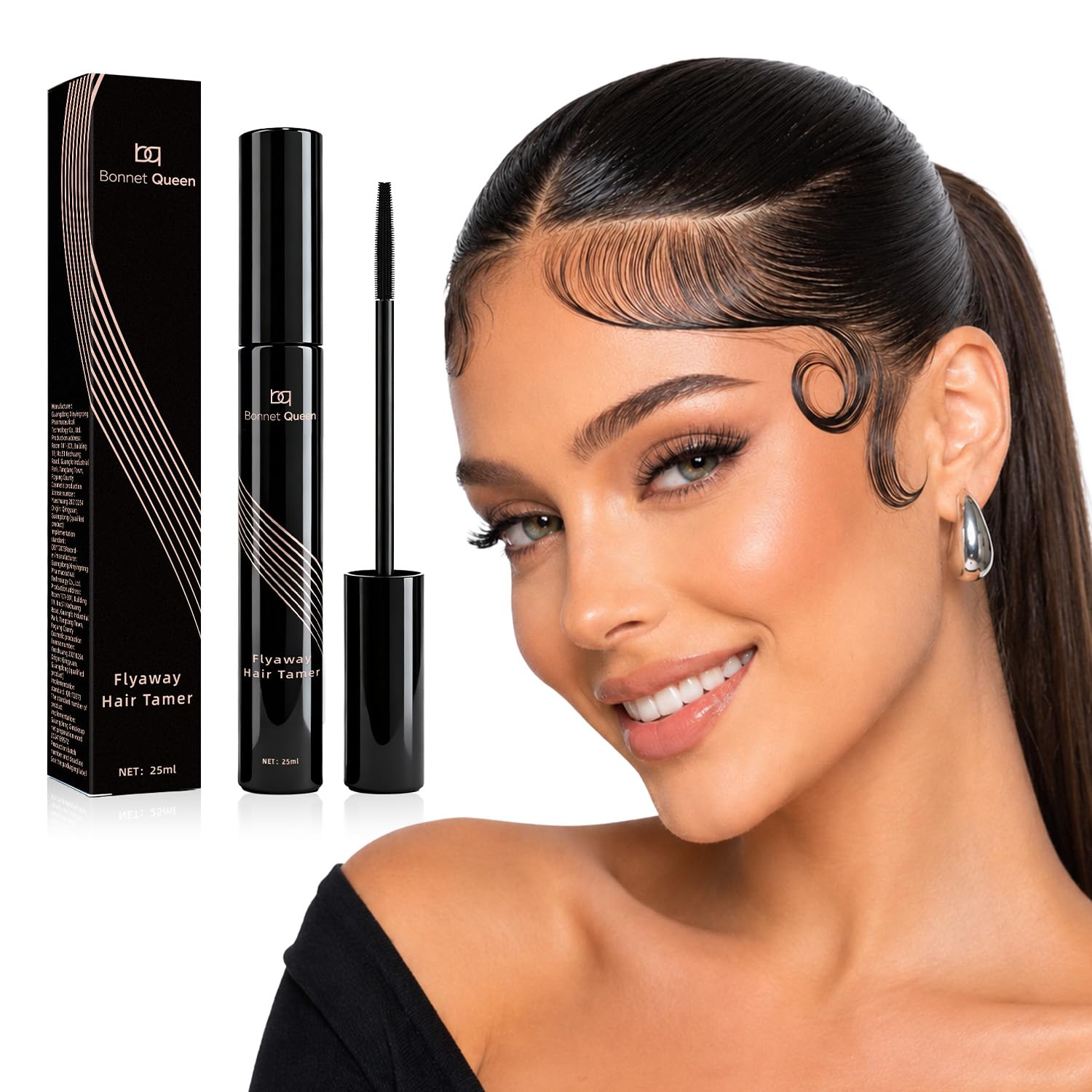 BONNET QUEEN Flyaway Hair Finishing Stick, Hair Mascara Wand for Baby Hair and Frizz Control, NonGreasy Hair Taming Stick for S