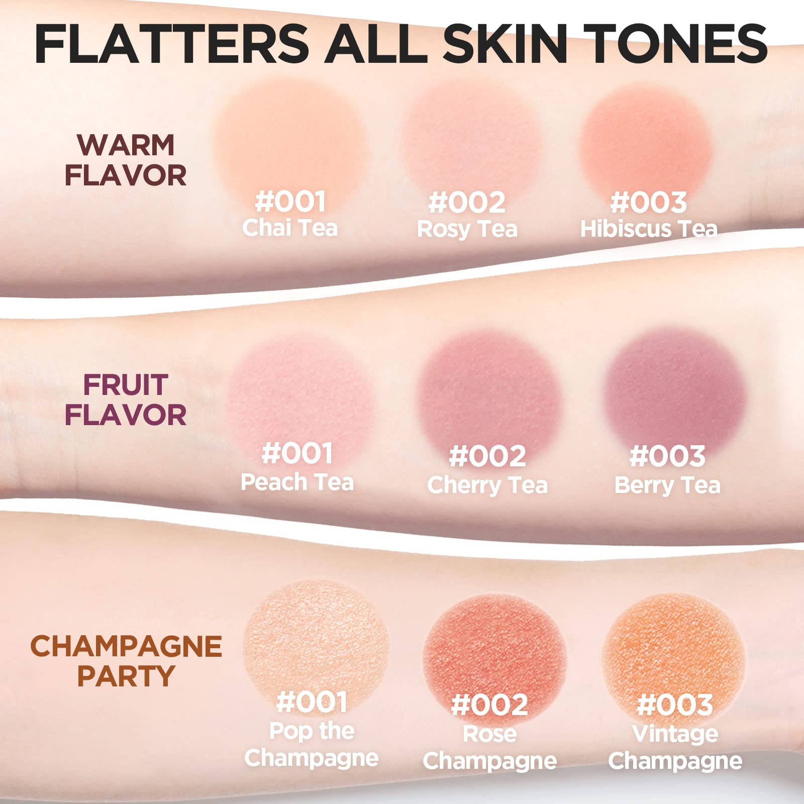 I'm Meme Palette - Afternoon Tea Blusher | Warm Flavor, Warm Tone Blush for Cheek, Natural Makeup, Neutral Tone, 3 Shades Palett