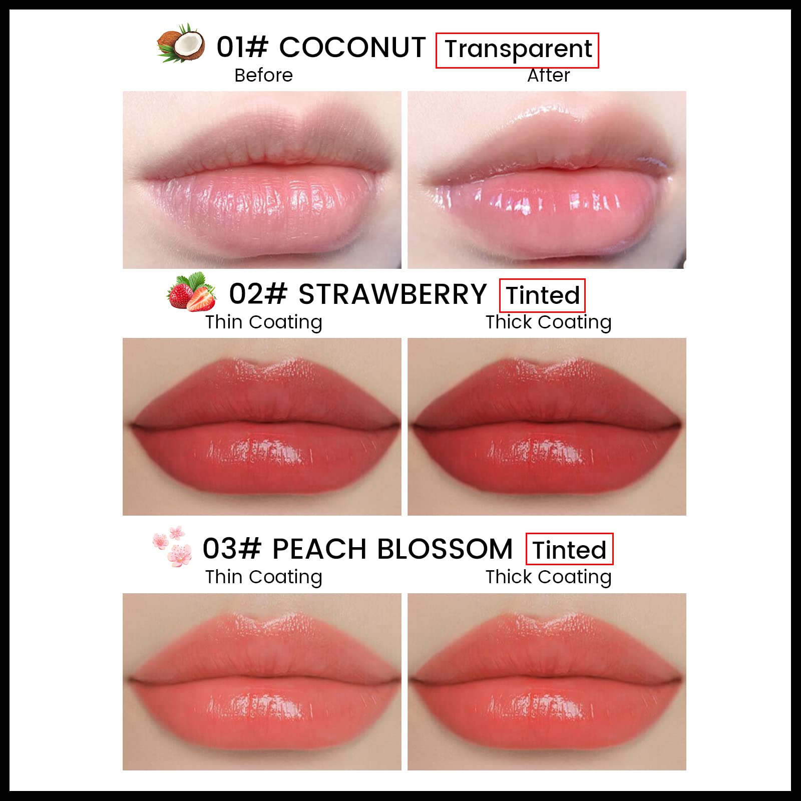 FREEORR Tinted Lip Balm, Tinted Chapstick 2 in 1 Moisturizing Lip Balm and Buildable Lipstick, Instant Hydration Chapped Lips an