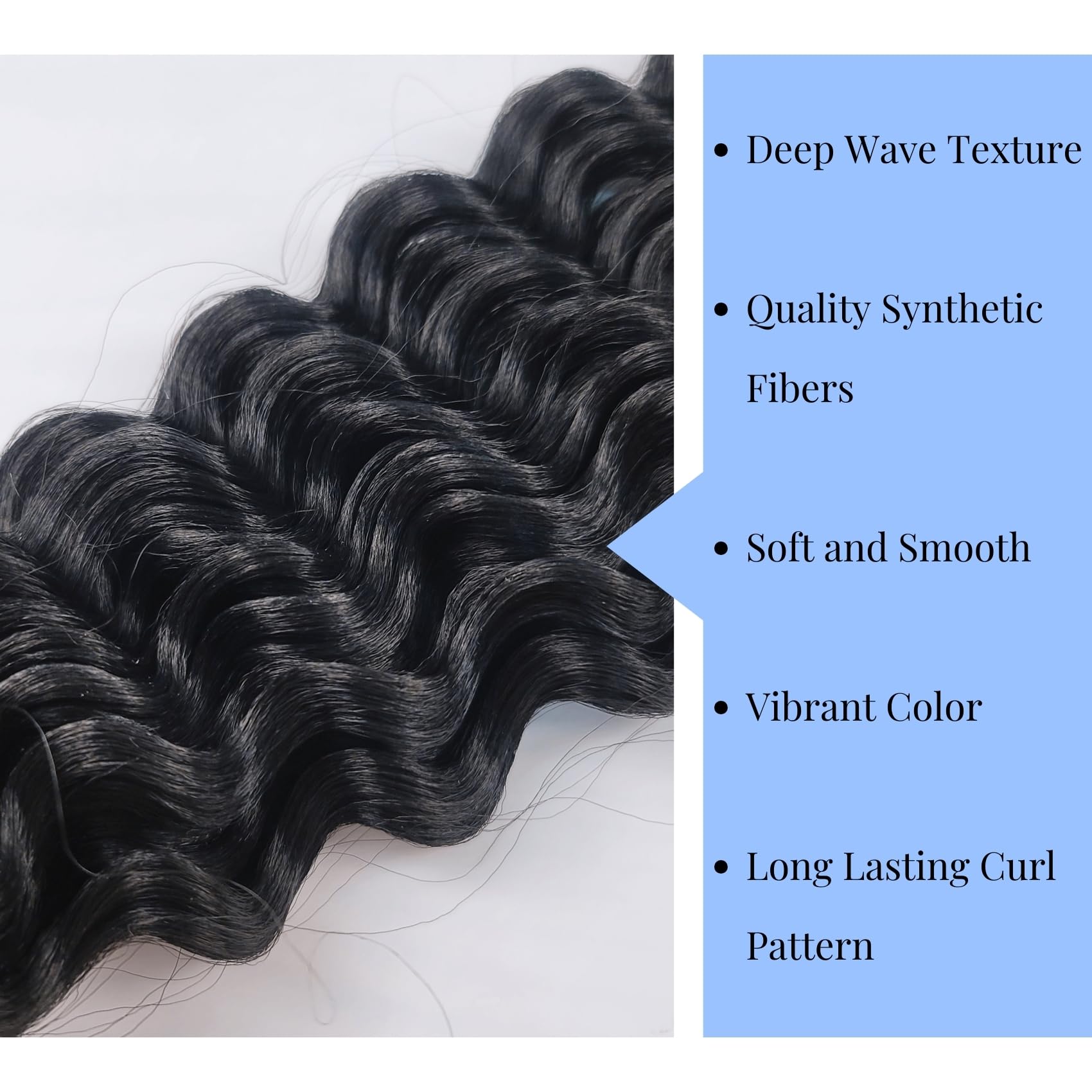 Black Braiding Hair For Boho Bob Braids Short Synthetic Prestretched Ez Braiding Hair 16Inch Deep Wave Curly Boho Crochet Hair F