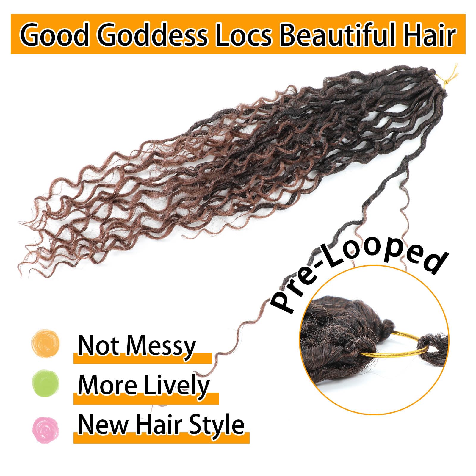 Goddess Locs Crochet Hair 18 Inch 8 Packs Faux Locs Crochet Hair For Women Pre Looped Crochet Boho Goddess Faux Locs Crotchet Ha