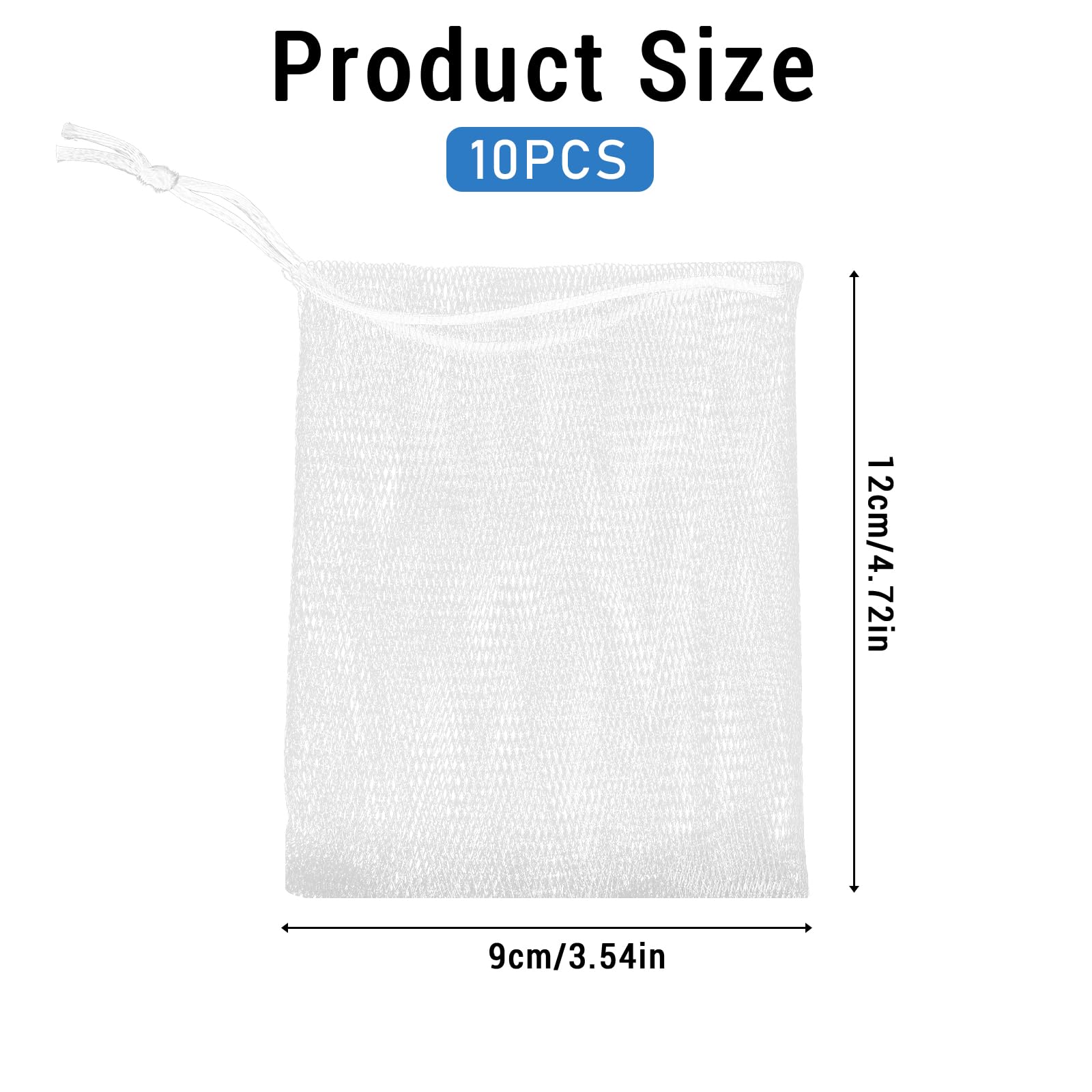 Mozeat Lens 10 Pcs Exfoliating Mesh Soap Saver Pouch Bag Mesh Soap Bag Soap Handmade Soap Bubble Mesh Net Bags With Drawstring M