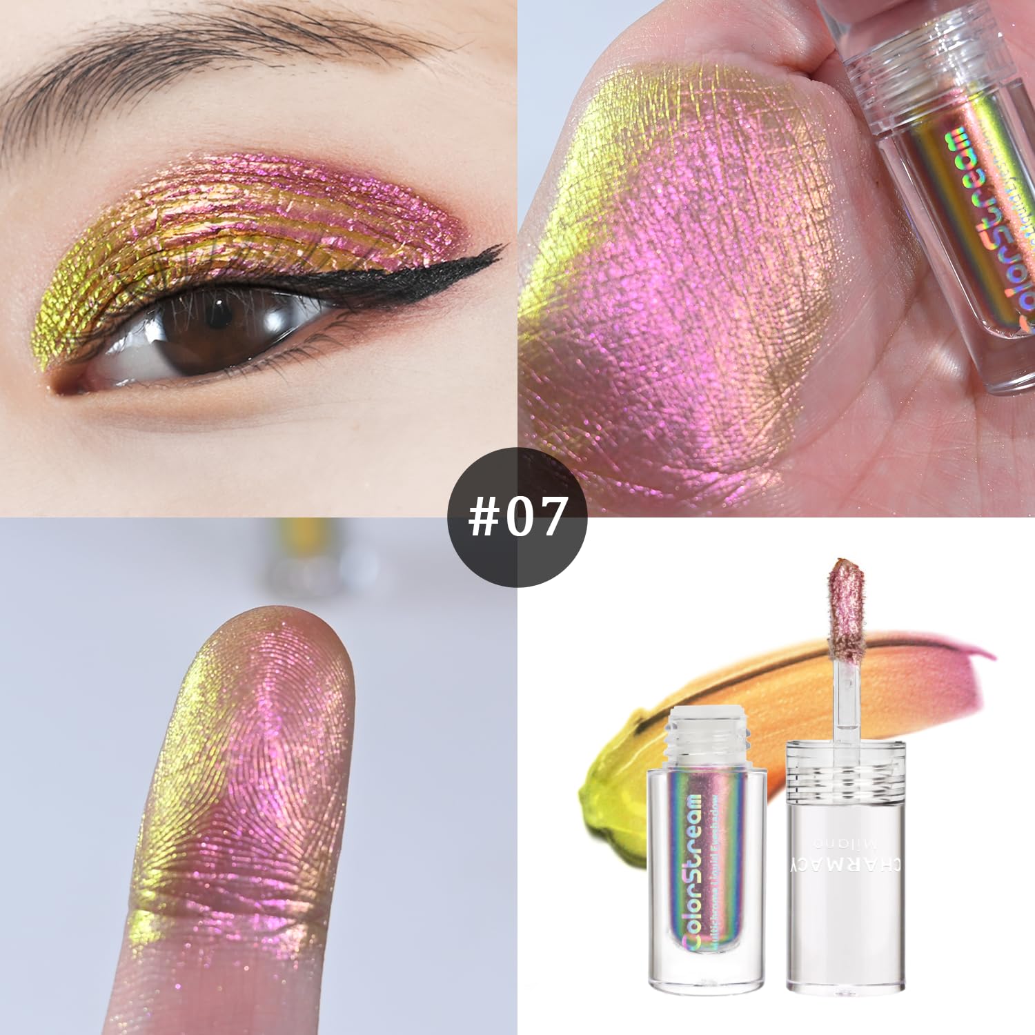 CHARMACY Liquid Chameleon Eyeshadow, Multi-Dimensional Eye Looks, Highly Pigment, Long-lasting With No Crease, Multichrome Eyesh