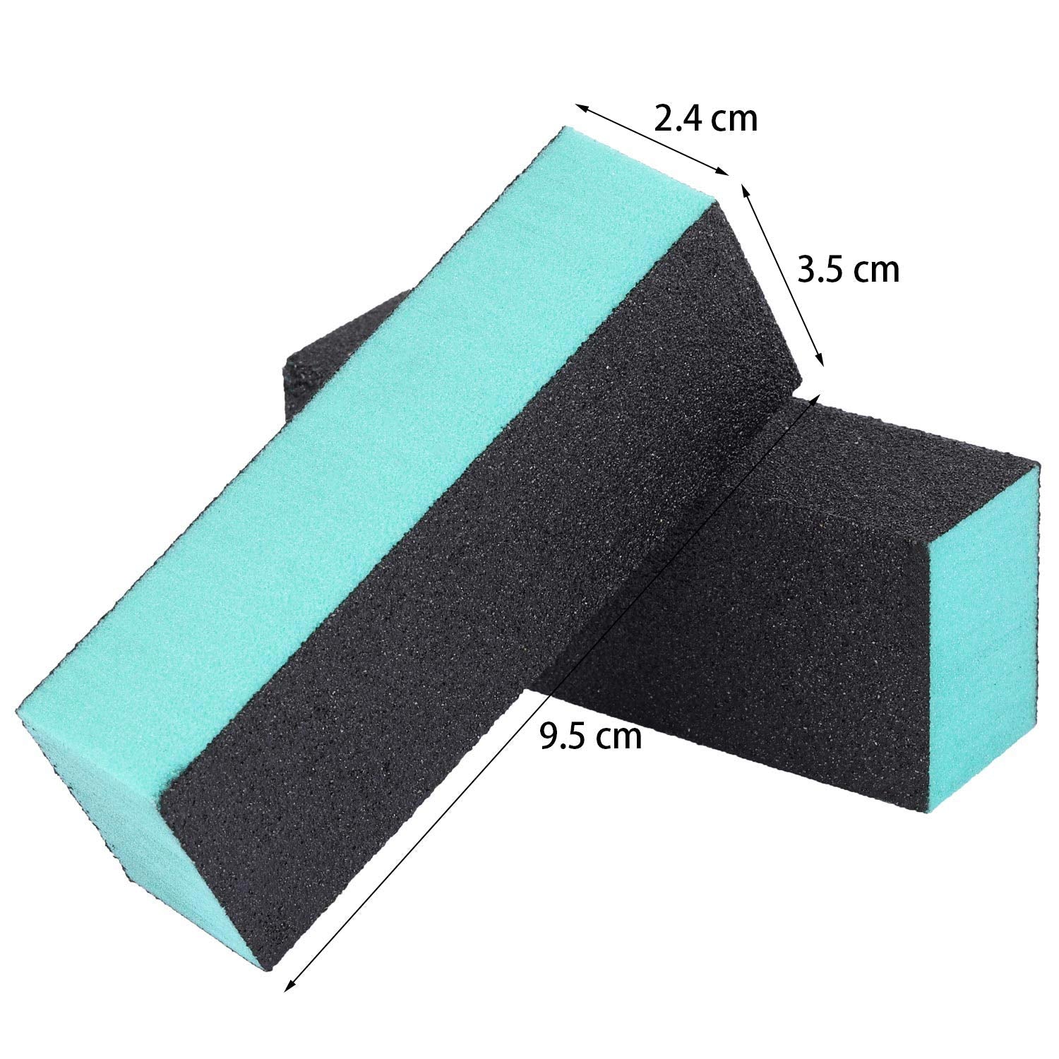 Nail Buffer Sanding Blocks Polisher Buffing Files Nail Art Pedicure Manicure Tool 80/120 Grit, 20 Pcs (Black Green)