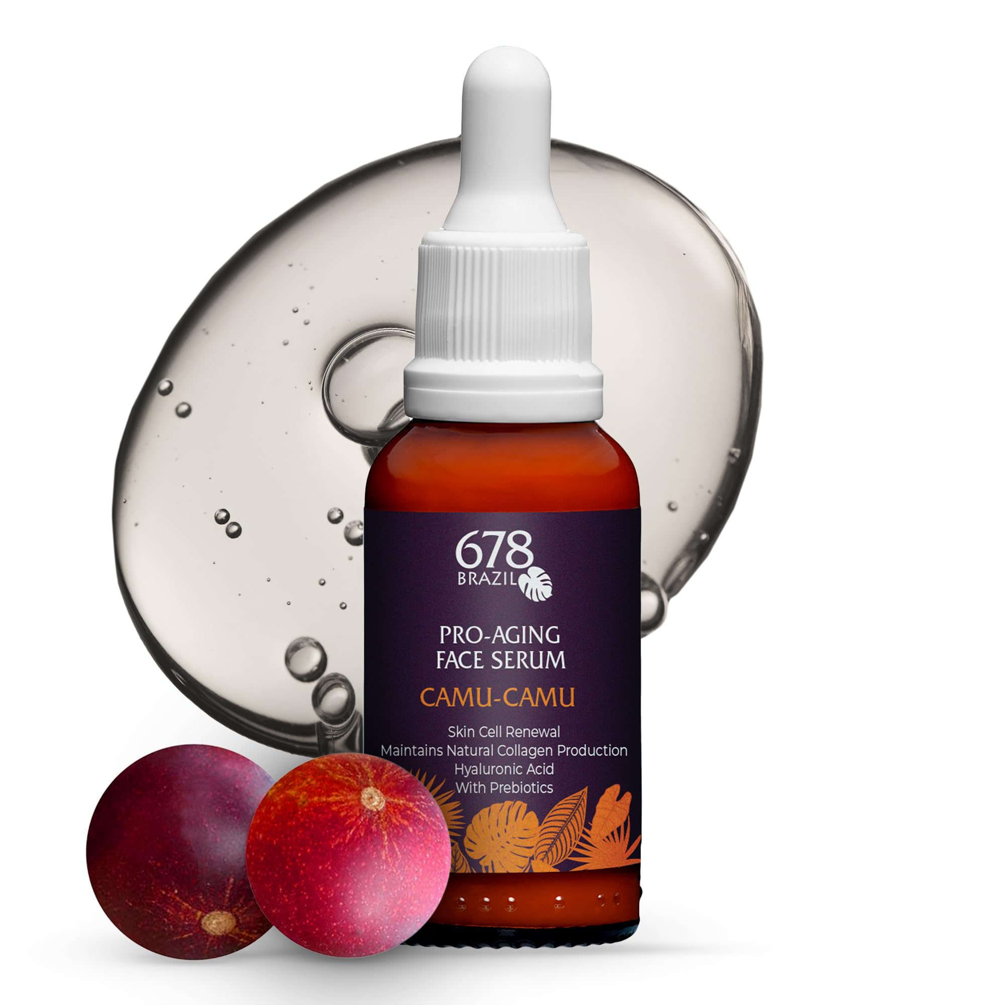 678Brazil ProAging Face Serum  Daily Use  Reduces Fine Lines & Wrinkles  Firmer & More Radiant Skin  CamuCamu, Hyaluronic 