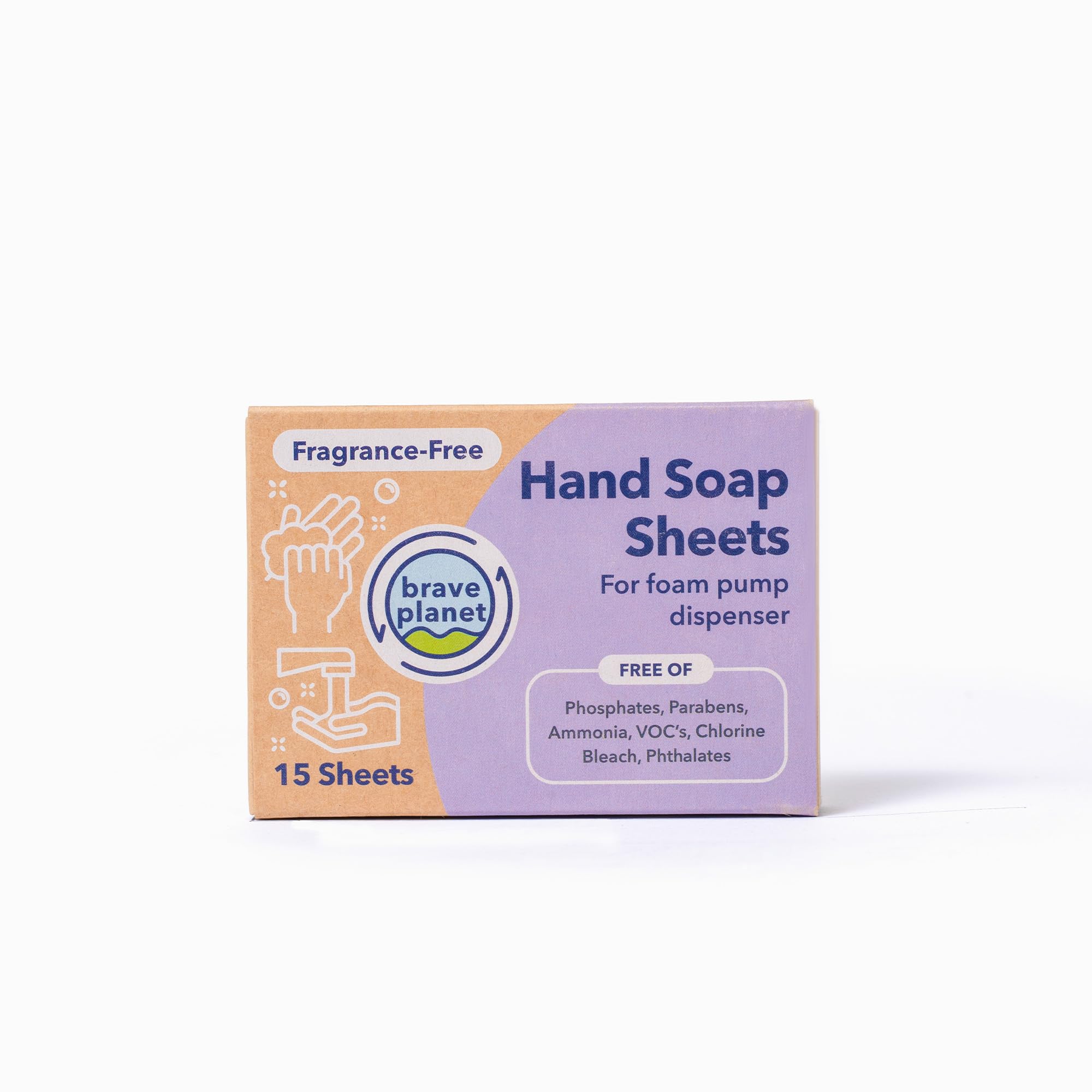 Brave Planet Hand Soap Sheets - Travel-Friendly, Biodegradable & Fragrance-Free - Dissolvable Sheets for Hand Washing & Sanitizi