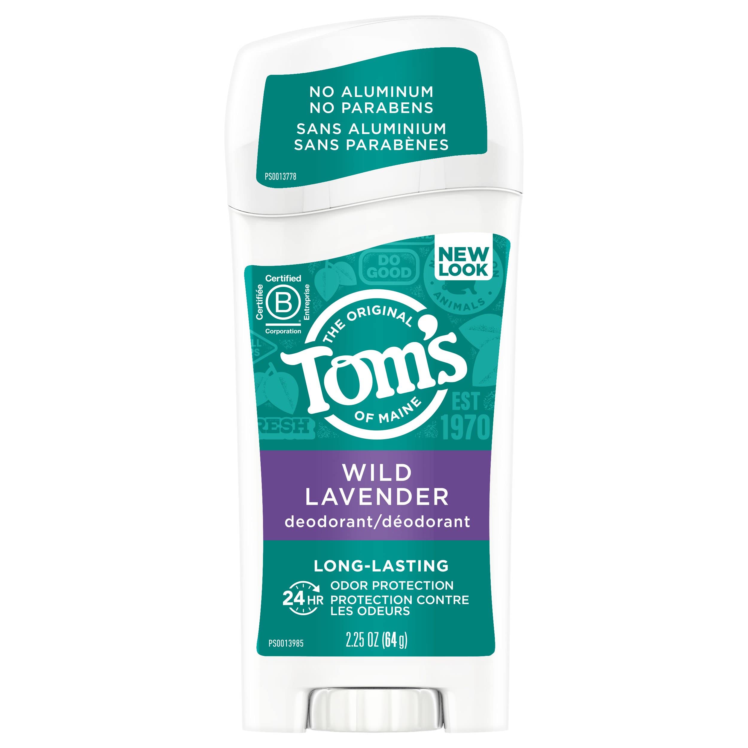 Tom's of Maine Long-Lasting Aluminum-Free Natural Deodorant for Women, Wild Lavender, 2.25 oz. (Packaging May Vary)