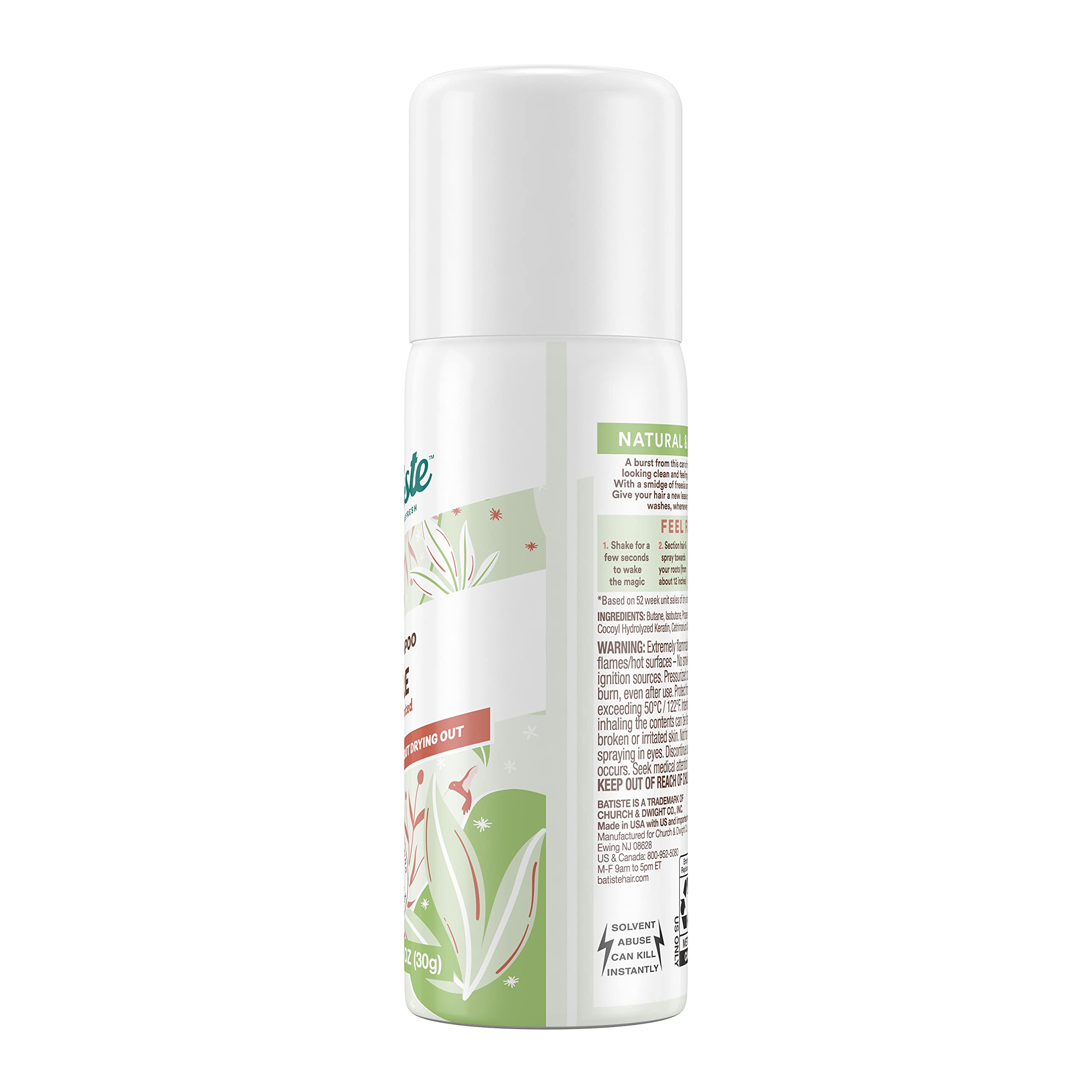 Batiste Dry Shampoo, Bare, Mini Travel Size 1.6 oz (Pack of 2)