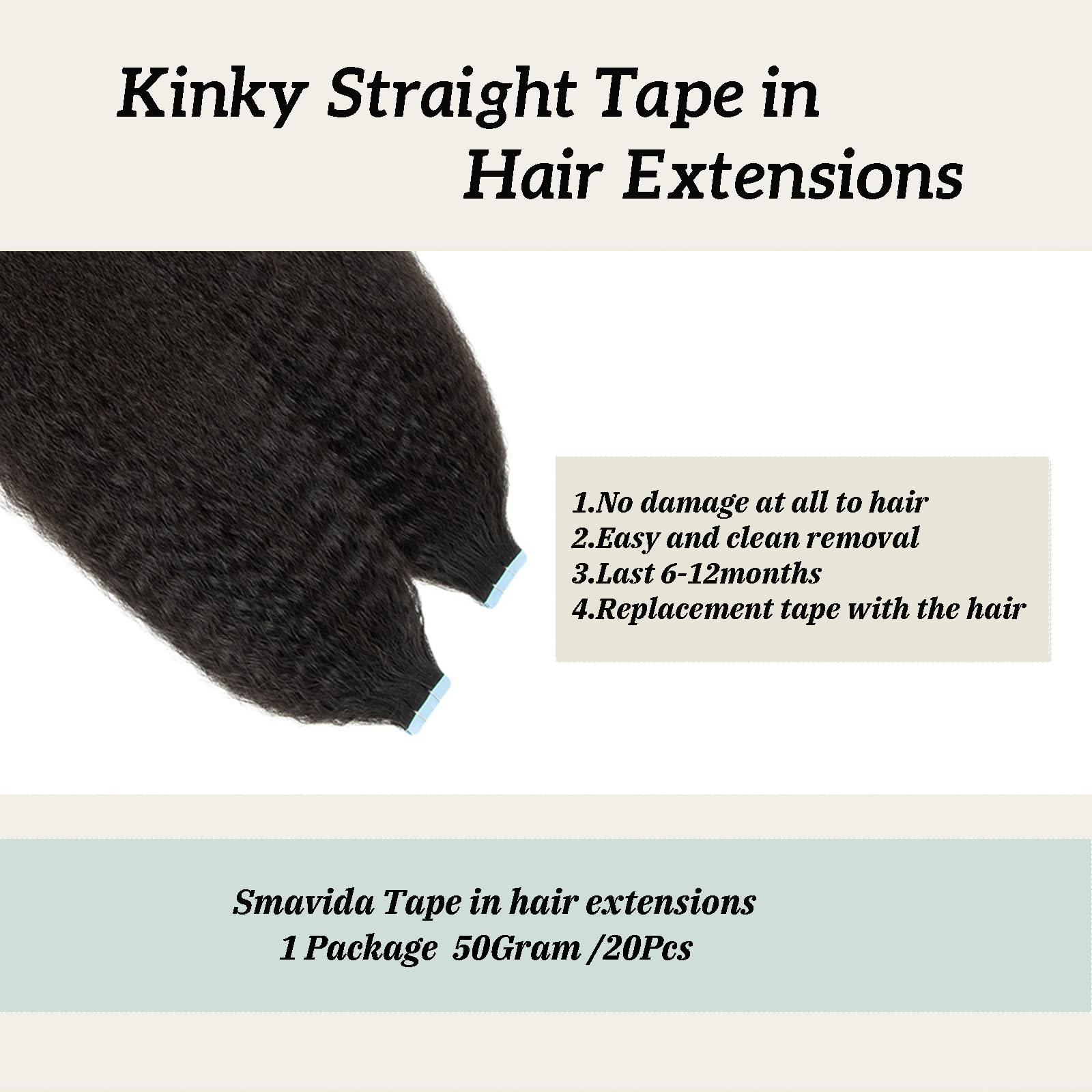 Kinky Straight Tape In Human Hair Extensions For Black Women 22Inch Natural Black Tape In Kinky Straight Hair Extensions Black K
