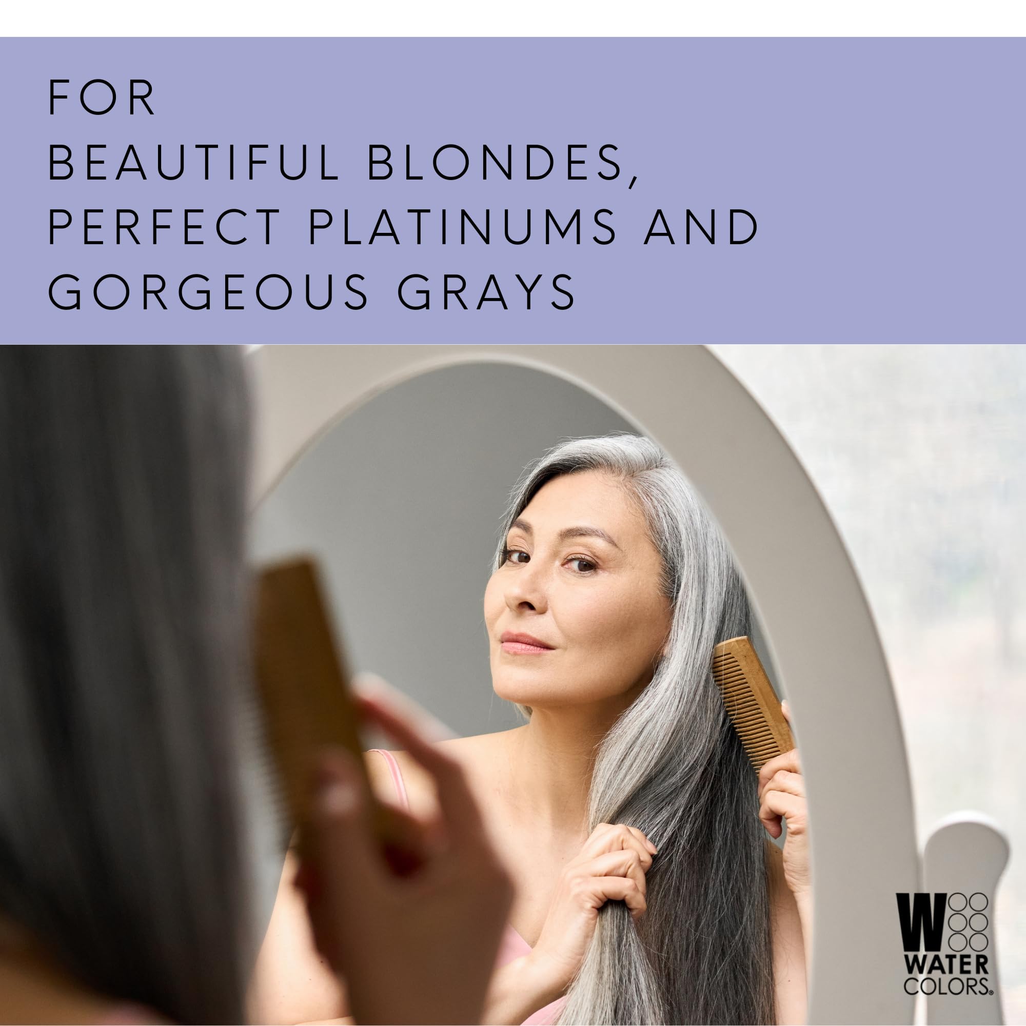 Watercolors Ice Whip Anti-Yellow Leave-In Conditioning Foam Mousse For Blonde, Platinum, Bleached, Silver, Gray, Ash & Brassy Ha