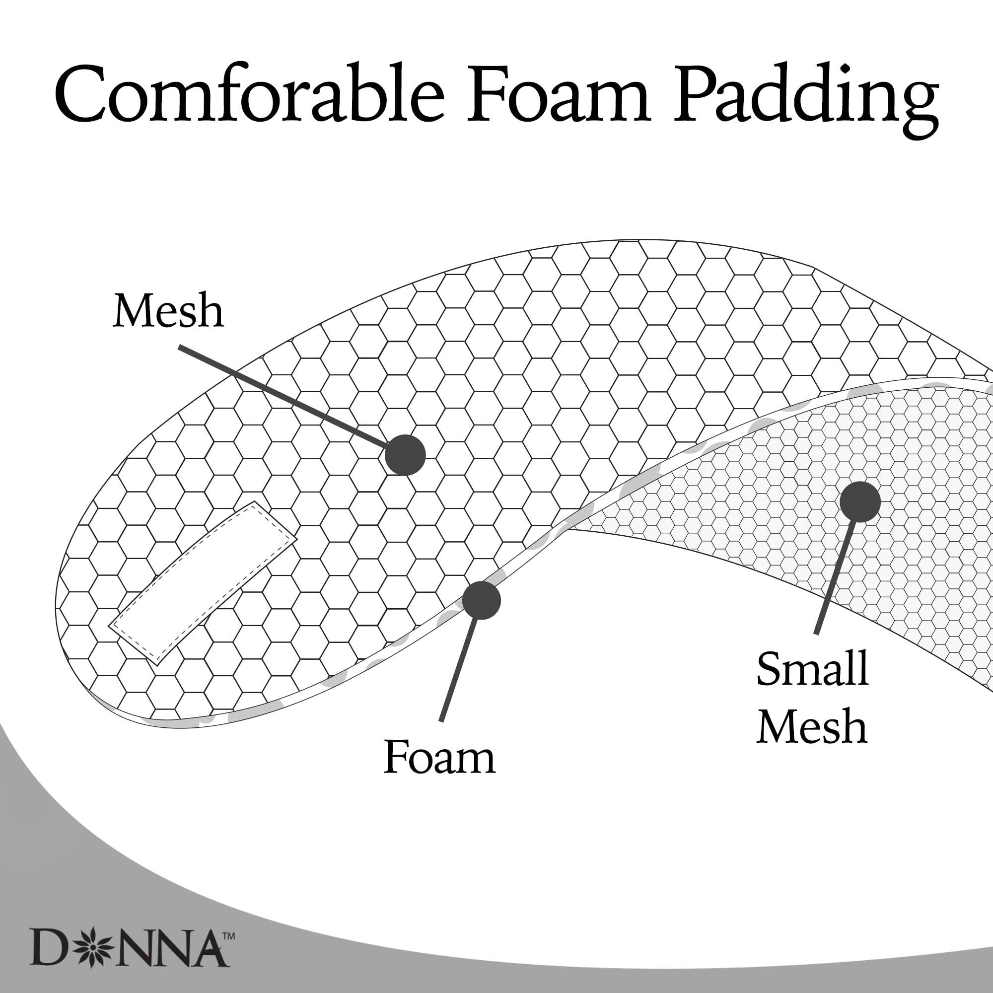 DONNA Deluxe Foam Mesh Wrap Headband, Brown, 1 Count (Pack of 1), for Women's Hair for Face Wash for Makeup Hair Accessories