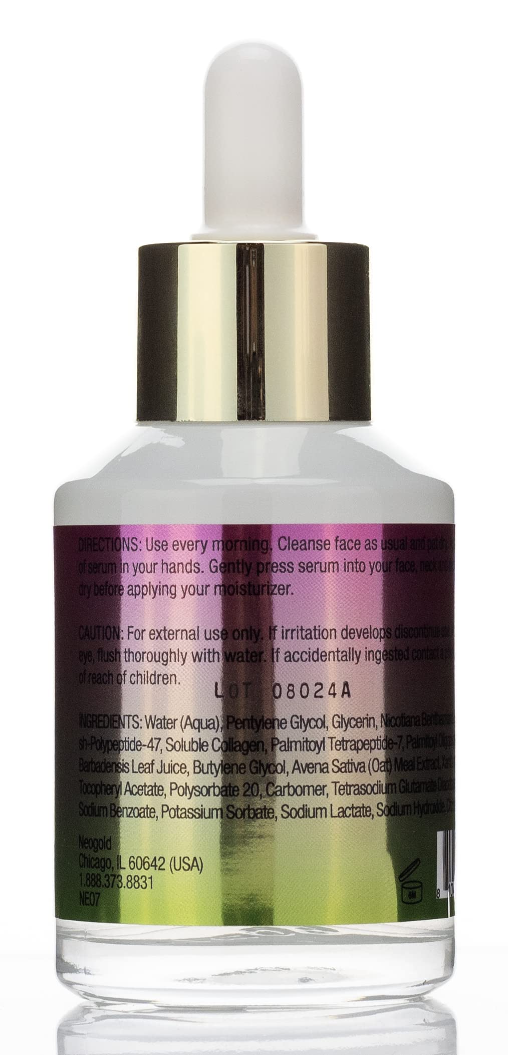 Neogold Collagen & Peptides Plumping Skin Care Facial Serum. Anti Aging Neck & Face Skincare Serum Helps Reduce Appearance Of Cr
