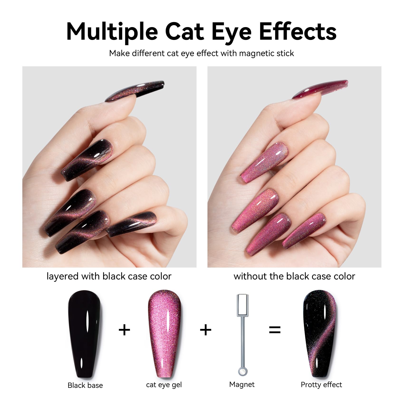 Maychao 15Ml Cat Eye Gel Nail Polish 1Pc Rainbow Princess Gel Polish With Magnet Soak Off Holographic Magnetic Nail Polish For N