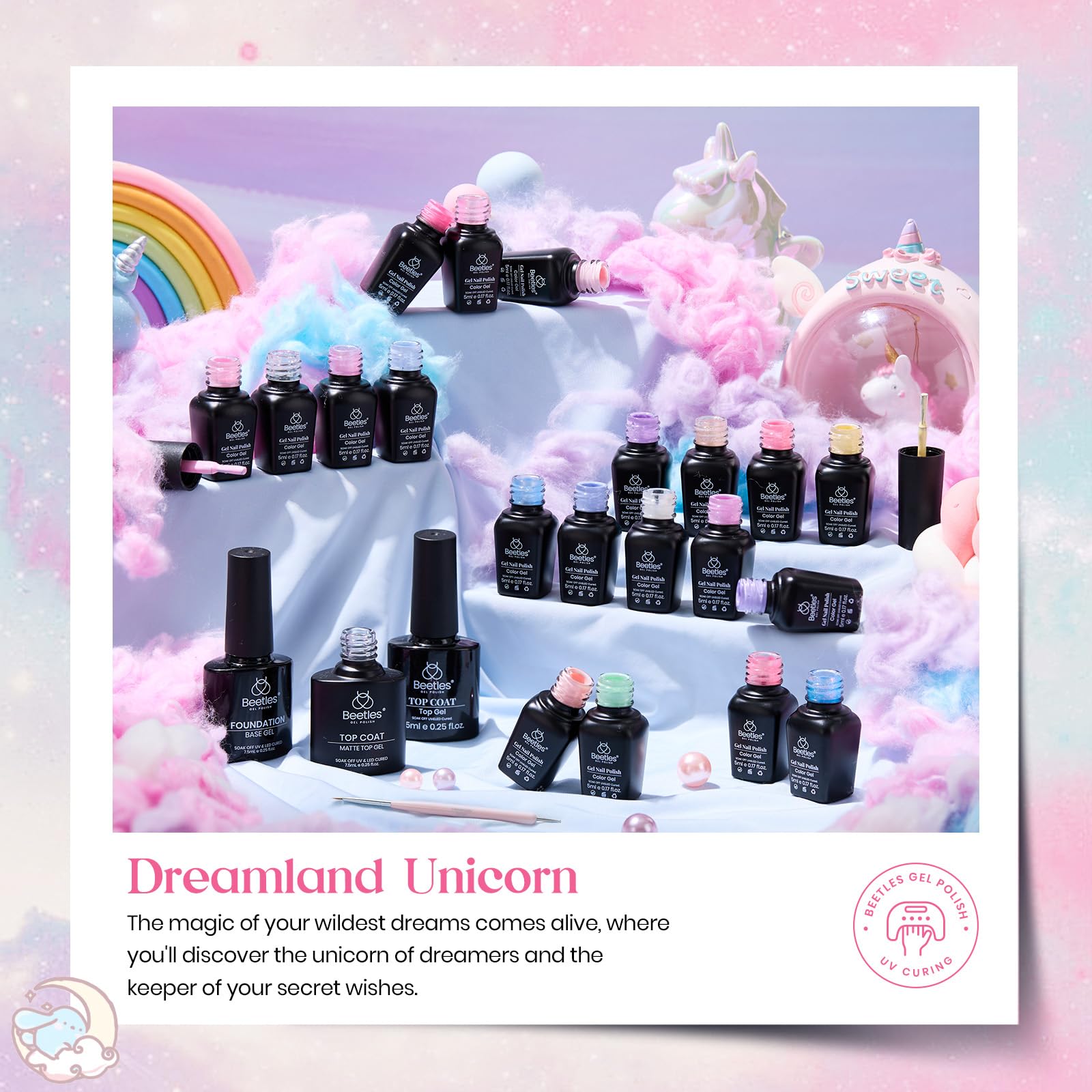 Beetles 24Pcs Gel Nail Polish Set, Pink Purple Pearl Pastel Blue Shimmer Chameleon Green Colors 2025 Spring Gel Polish Kit, 3Pcs