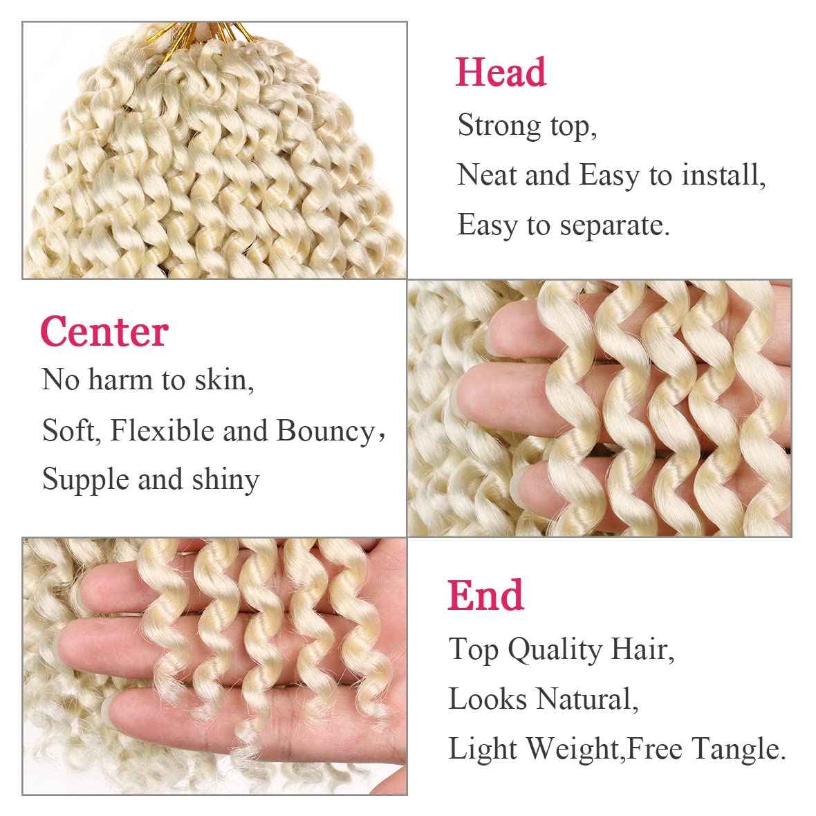 Leeven 18 Inch Water Wave Crochet Braids Hair For Butterfly Locs Passion Twist Crochet Hair Hot Water Setting Blonde Passion Twi