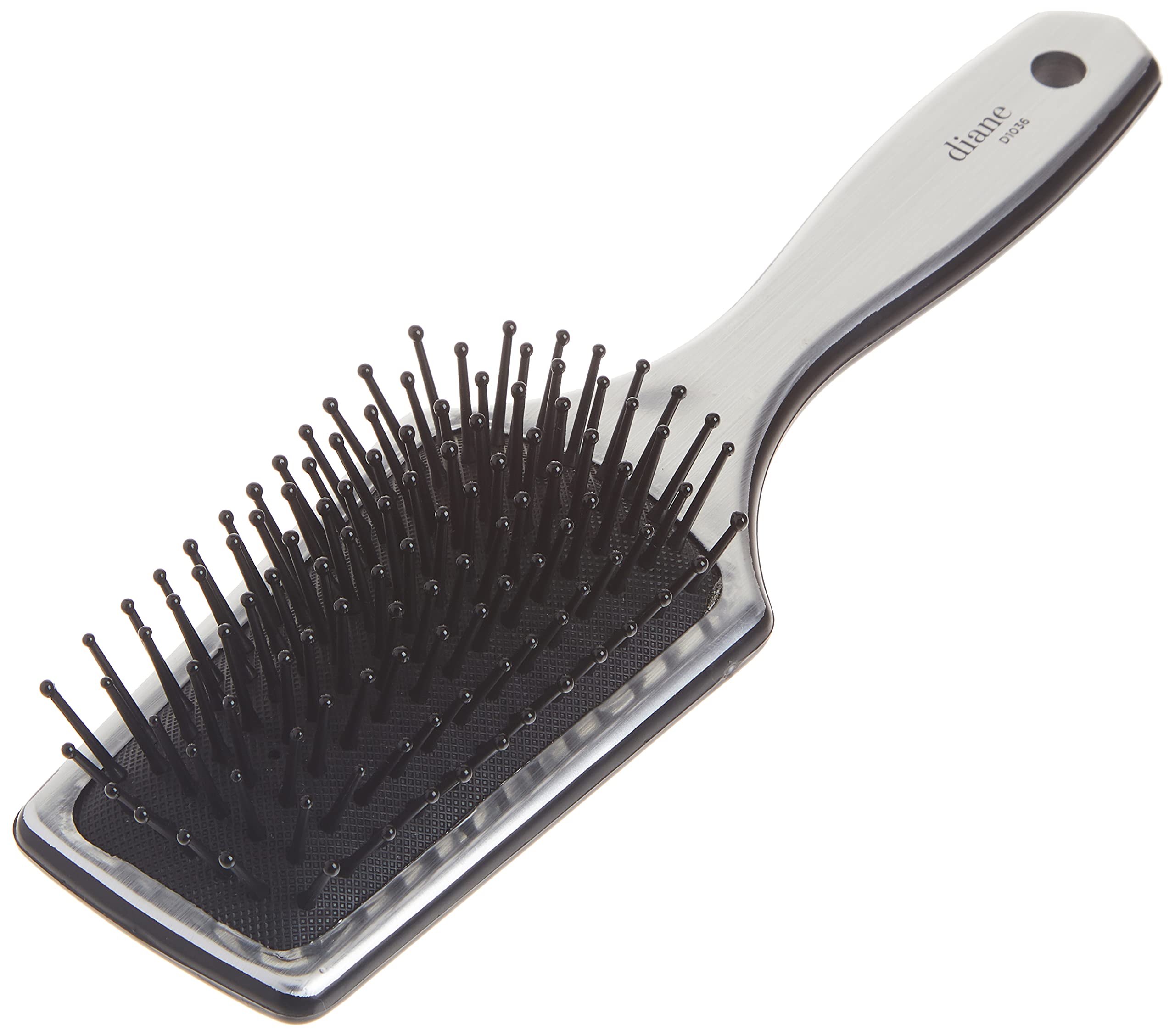 Diane Small Silver Cushion Paddle Brush, 7 Row, 12Count