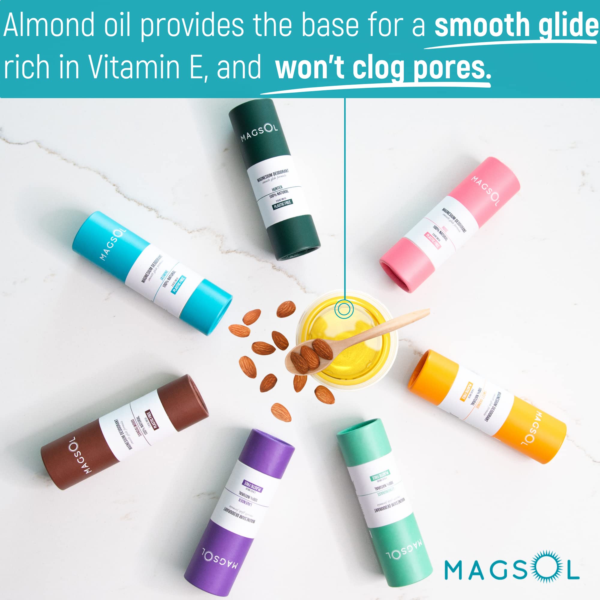 MAGSOL Natural Deodorant for Men & Women - Mens Deodorant with Magnesium - Perfect for Ultra Sensitive Skin, Aluminum Free Deodo