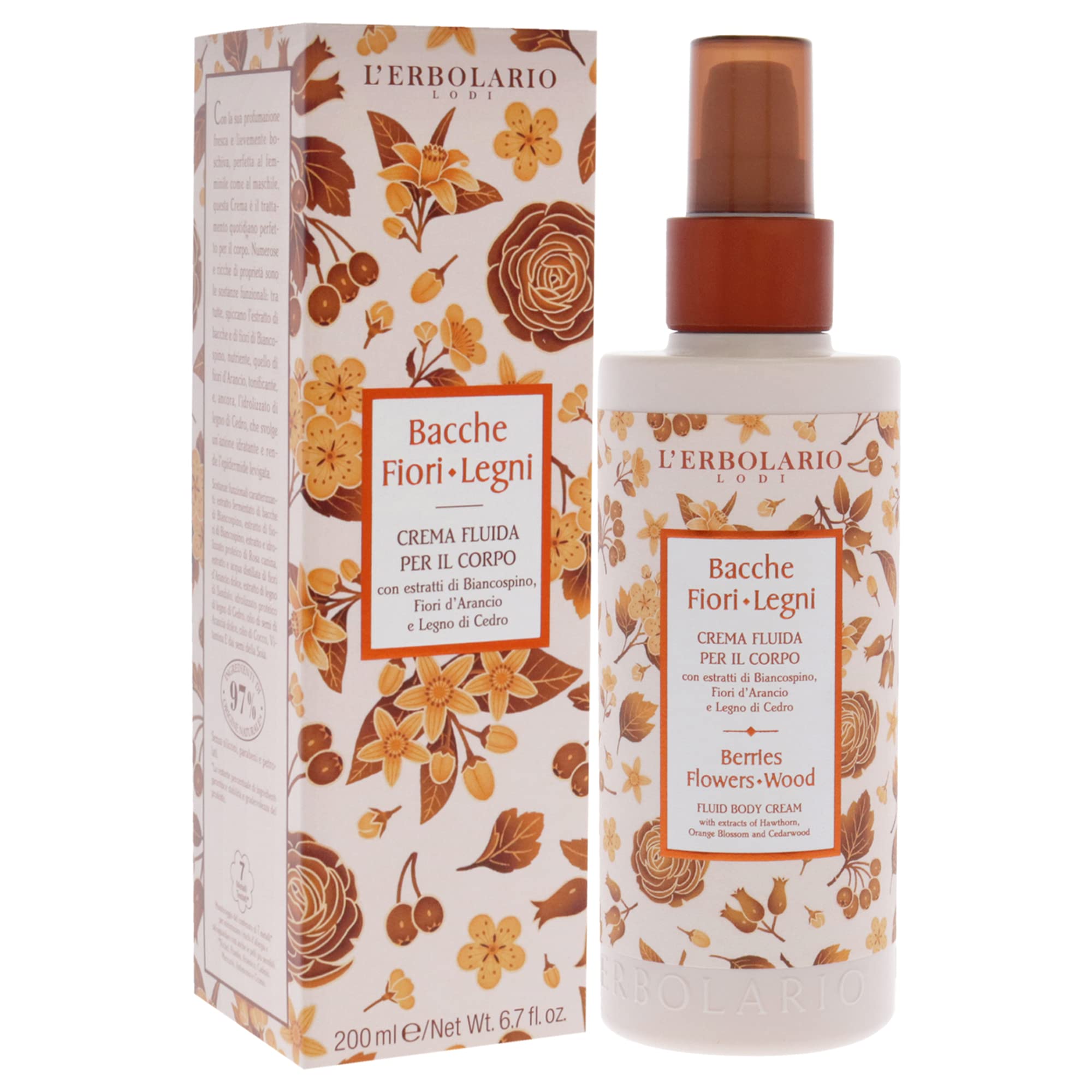 Berries Flowers Wood Fluid Body Cream By Lerbolario For Unisex - 67 Oz Body Cream