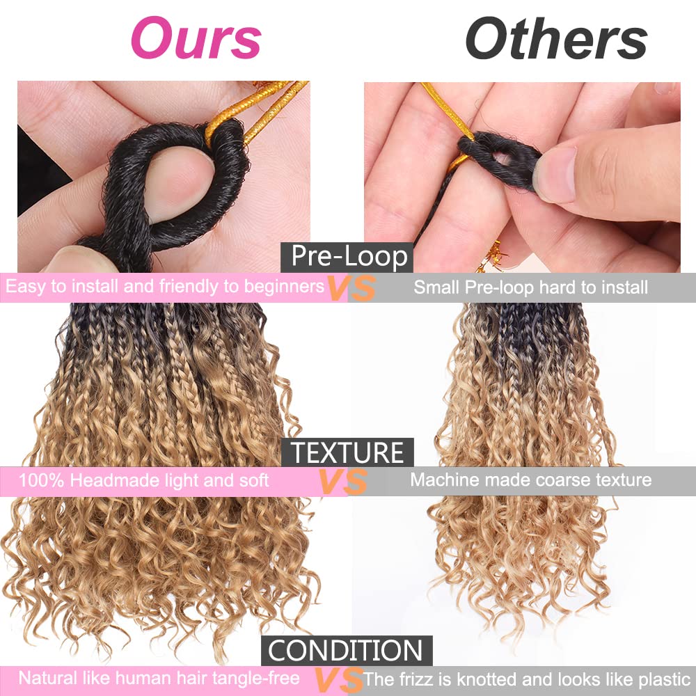 Unionbeauty 24 Inch 8 Packs Boho Box Braids Crochet Hair Curly Ends Goddess Box Braids Crochet Hair For Black Woman Bohemian Hip