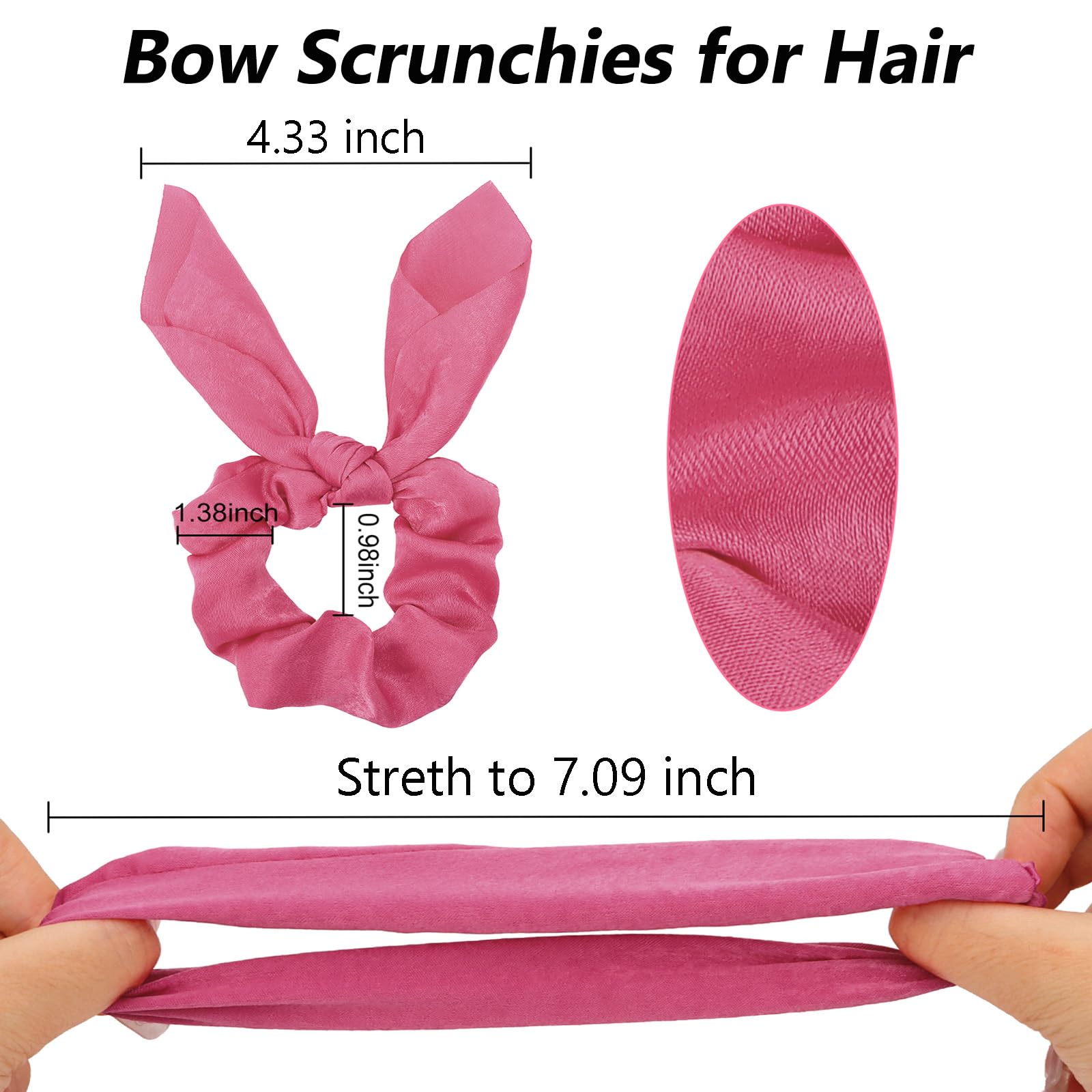 Ondder Hair Scrunchies: Cute Ribbon Bow Elastic Hair Bands & Ponytail Holders For Women And Girls